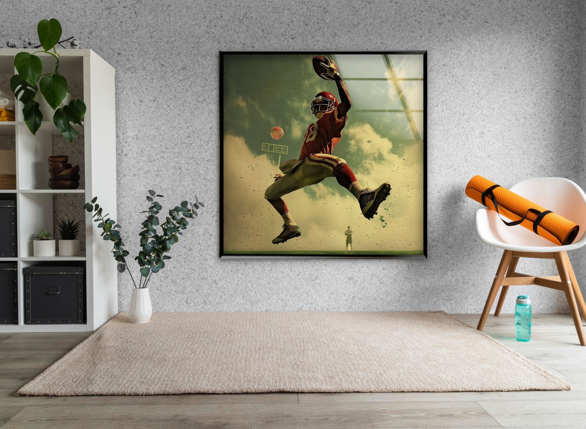 NFL American Football Glass Wall Art - Premium Home & Office Decor for Sports Fans & Man Cave