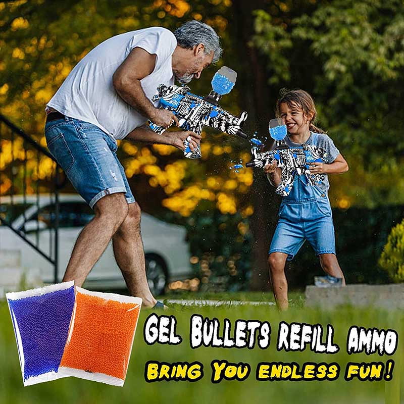 4 Packs Blue + 4 Packs Orange 80,000Pcs 7-8mm Gel Ball Beads for Water Guns, SplatRBall, Outdoor Games & Kids Activities