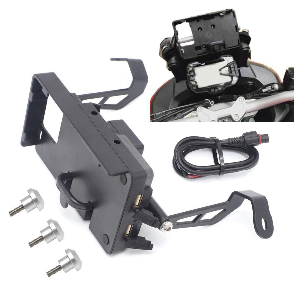 **Ducati MULTISTRADA 950 1200 1200S (2015-2017) Motorcycle Cover with Phone Mount & USB Charger - Waterproof & Dustproof Protection for Outdoor Riding (Black)**
