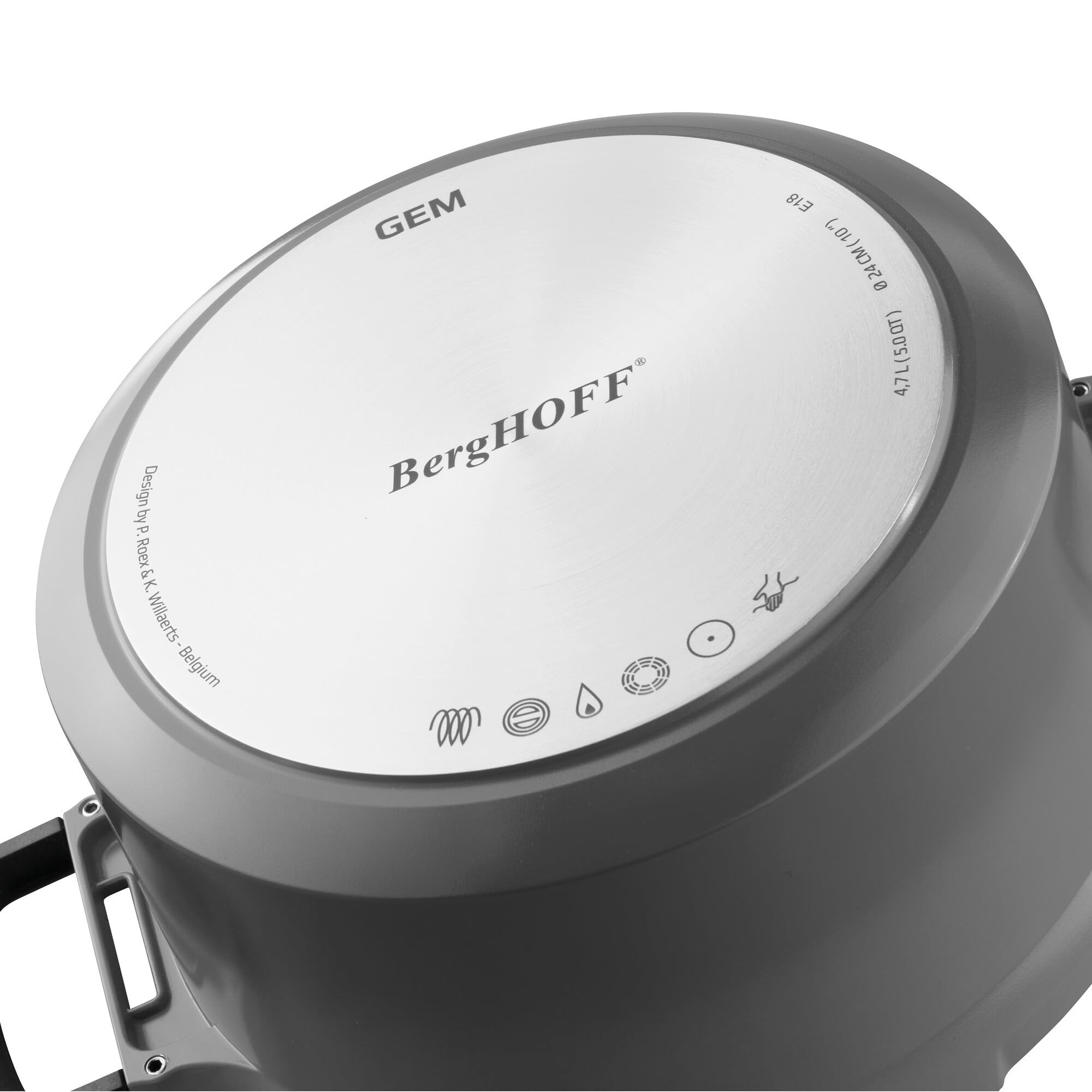 Berghoff GEM 11-Inch Non-Stick Sauté Pan with Stay-Cool Handle & Glass Lid - 4.9 Quart Induction Ready Cookware for Sauteing, Frying & Simmering - Ferno Green PFOA-Free Coating - Perfect for Home Cooking & Professional Kitchens