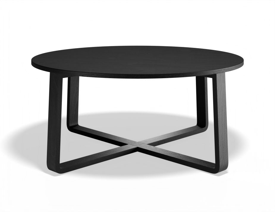 Modern Round Eddy Coffee Table - Mid-Century Style Living Room Center Table with Storage Shelf - Perfect for Small Spaces, Apartments & Cozy Home Decor