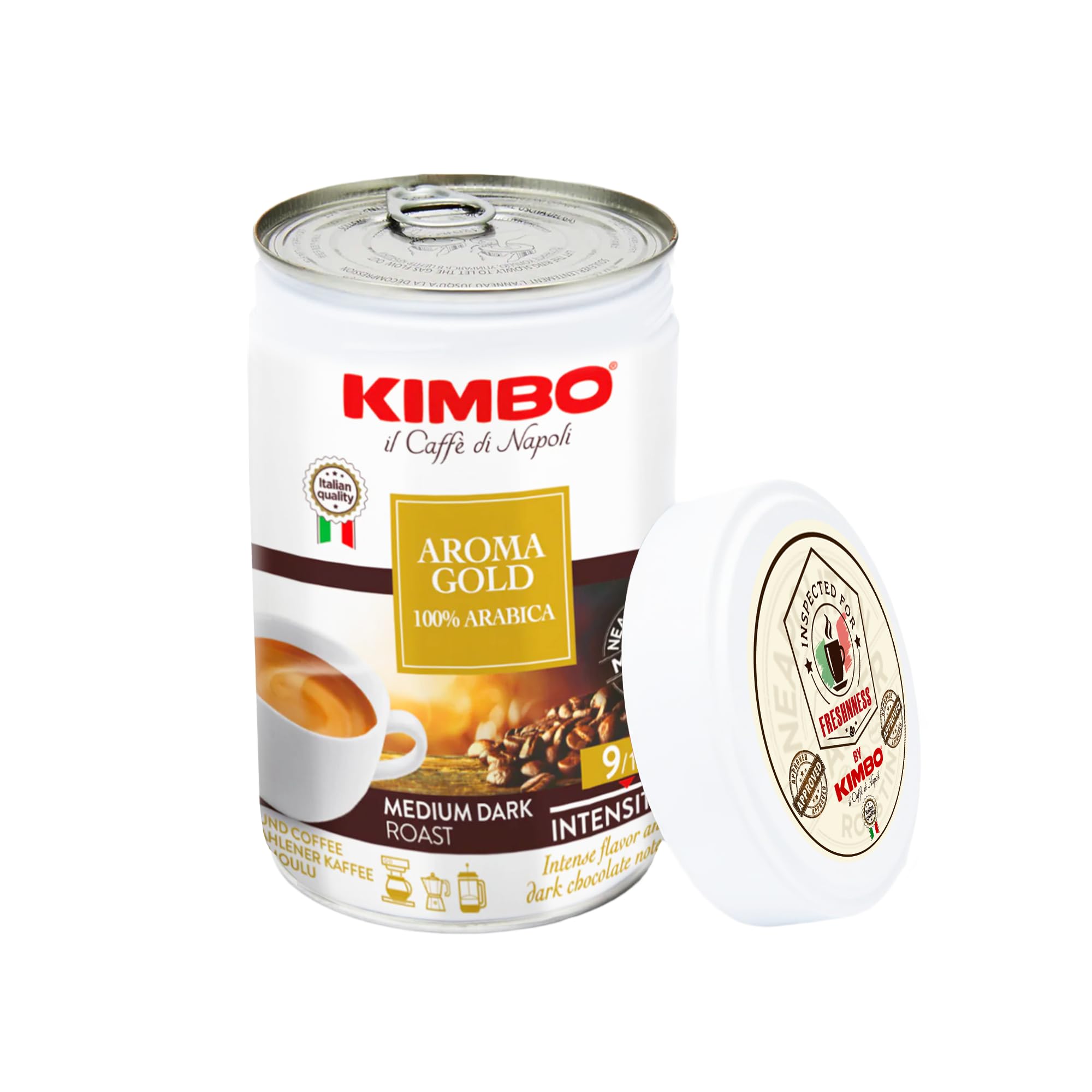 Kimbo Aroma Gold Arabica Ground Coffee - Medium Dark Roast, 8.8oz (Pack of 3) for Home & Office Brewing
