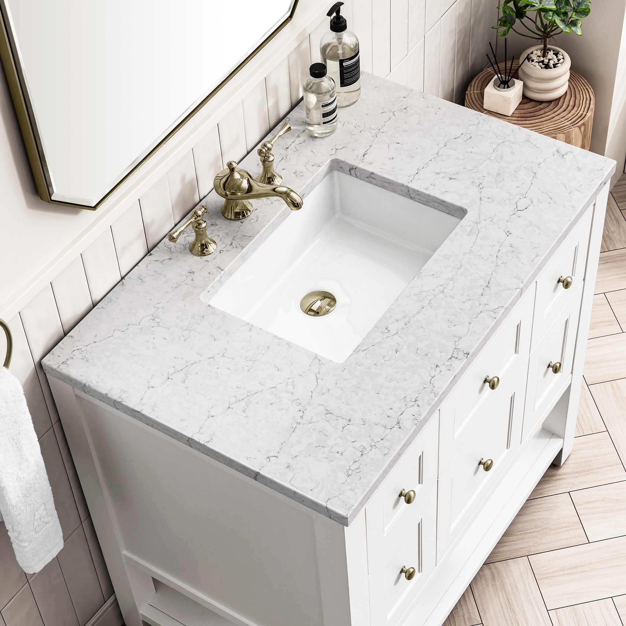 Breckenridge 36 Inch Single Bathroom Vanity in Bright White - Perfect for Modern Master Bathrooms & Powder Rooms