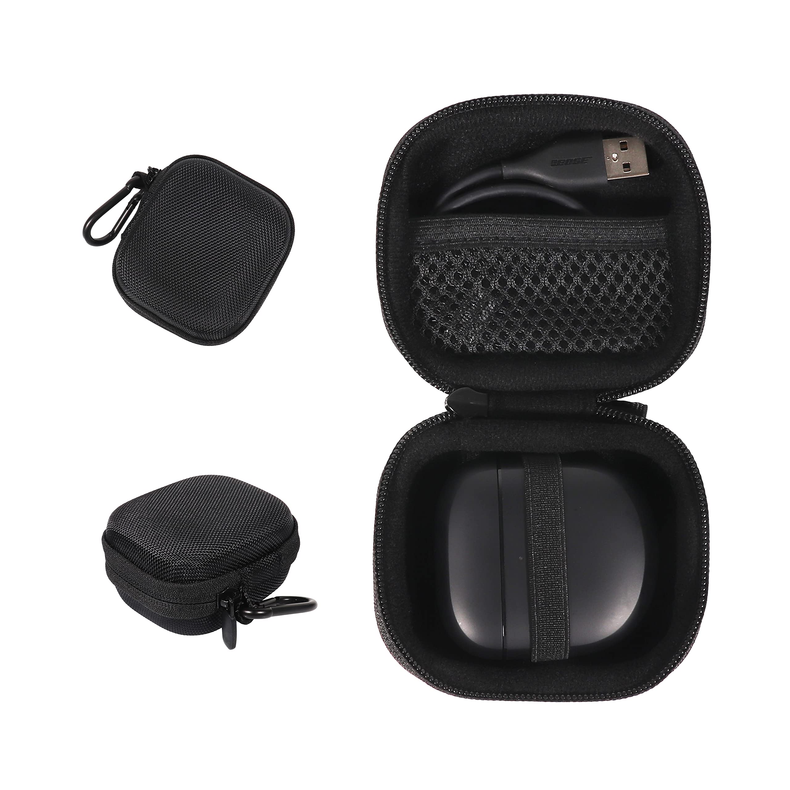 Bose QuietComfort Earbuds II Case - Protective Cover for Wireless Noise Cancelling Earbuds | Durable Travel Case for Bose QC Earbuds II (Black) | Perfect for Gym, Commuting & Air Travel