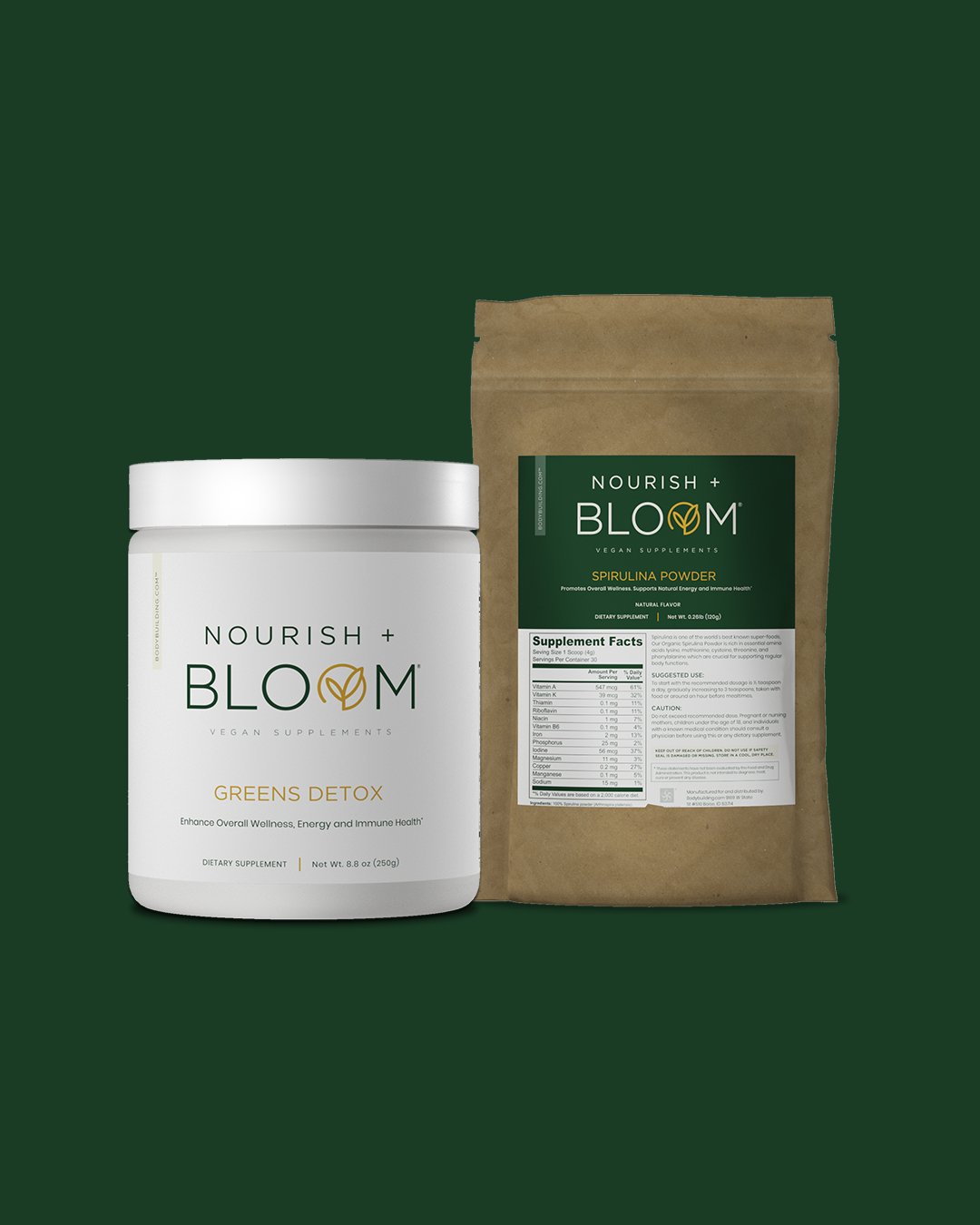 Organic Spirulina Powder - Premium Superfood Supplement for Detox & Energy Boost | Vegan, Non-GMO, Gluten-Free | Perfect for Smoothies, Juices & Wellness Drinks