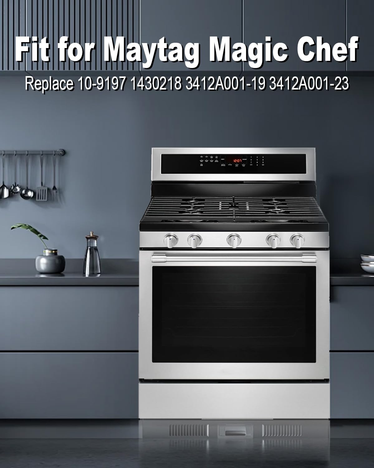 Vaticas Double Gas Burner Replacement 3412A004-19 - Compatible with Maytag & Magic Chef Stoves | High-Efficiency Gas Top Burner for Cooking, Grilling & Baking