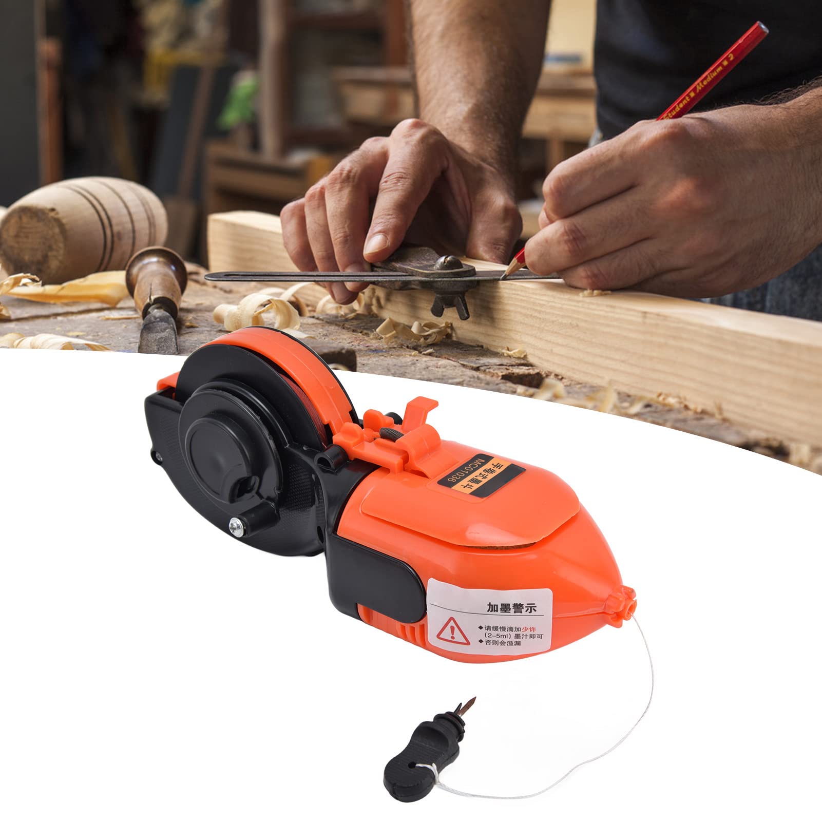 Haofy Chalk Line Tool - Automatic & Manual Chalk Marker for Woodworking, Plumbing, Construction | Durable Mini Ink Line Marker with Long Length for Precise Marking | Perfect for DIY Projects, Home Renovation, and Professional Use