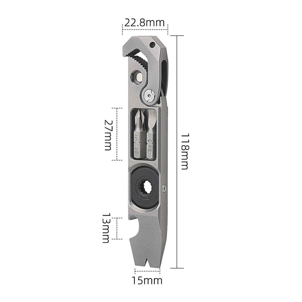 JOSBY Titanium Alloy Multifunctional EDC Tool - Camping Crowbar, Bottle Opener & Outdoor Survival Gear for Hiking, Emergency & Everyday Carry (EDC)