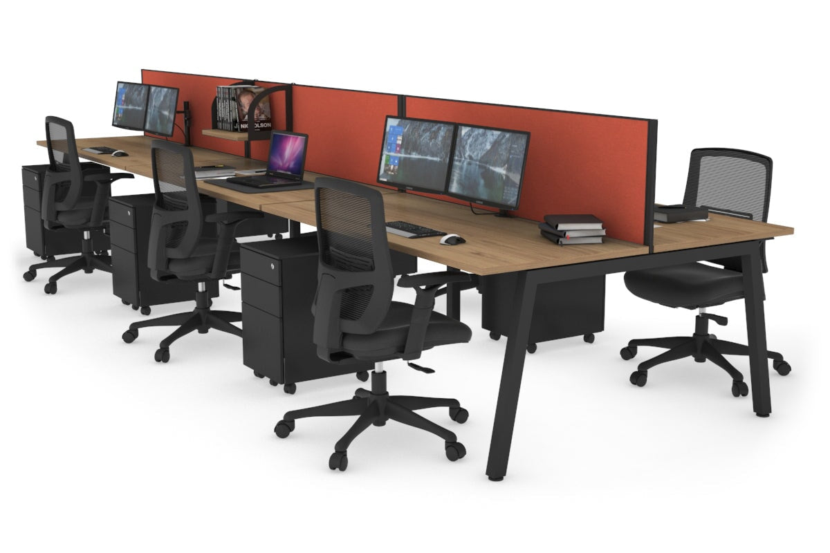 6-Person Office Workstation Desk - 1800L x 700W Dimensions - Ideal for Collaborative Workspaces & Team Projects