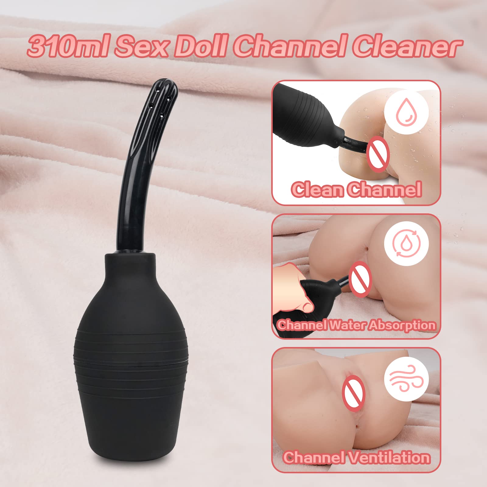Premium TANTALY Sex Doll Care Kit - Includes Reusable Drying Stick, 310ml Lubricant Applicator, Enema Bulb, Storage Bag - Essential Maintenance for Male Masturbators & Love Dolls - Perfect for Discreet Cleaning & Long-Term Toy Care