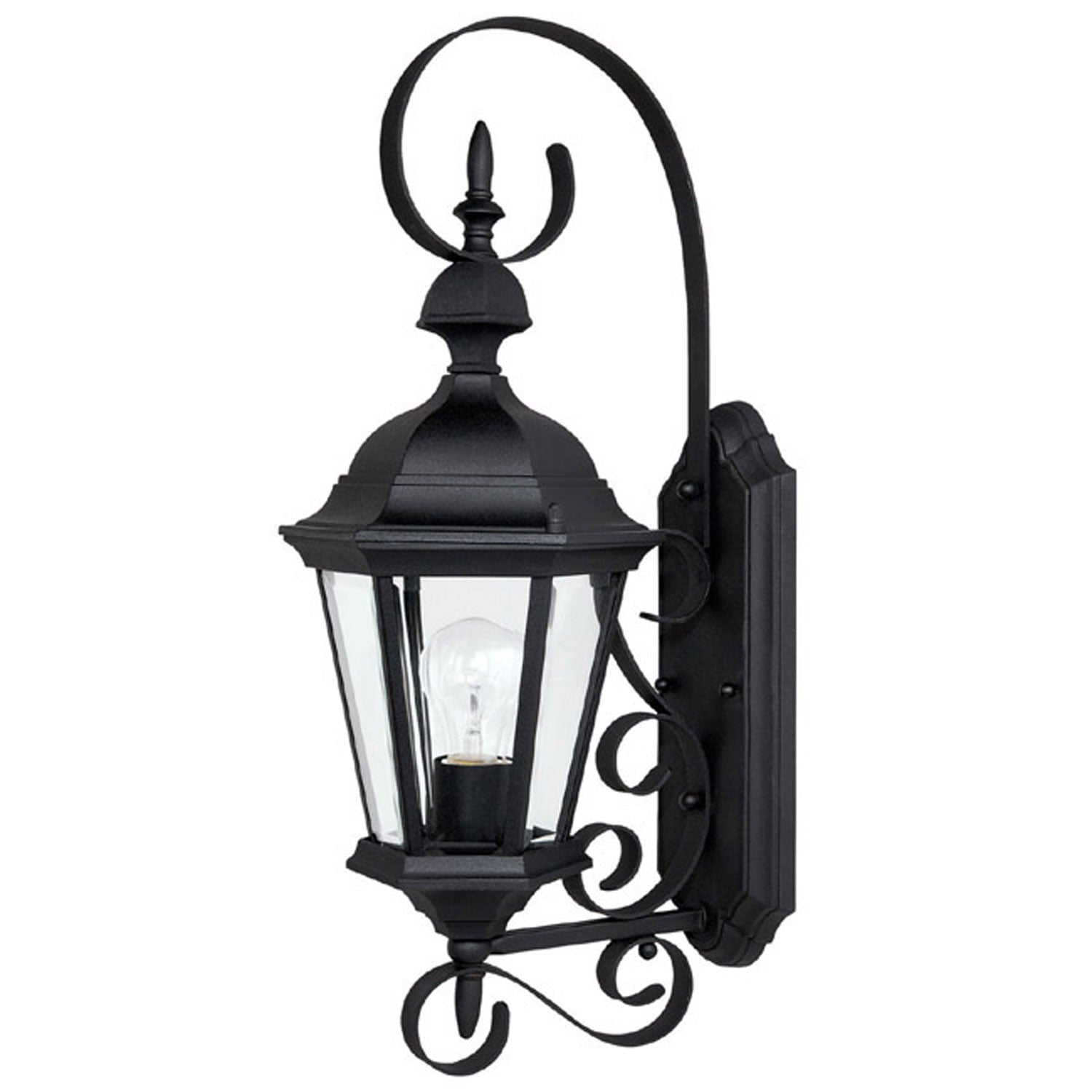 Capital Lighting One Light Outdoor Wall Lantern - Weatherproof Exterior Sconce for Porch, Patio & Garden - Classic Black Finish with Clear Glass Shade