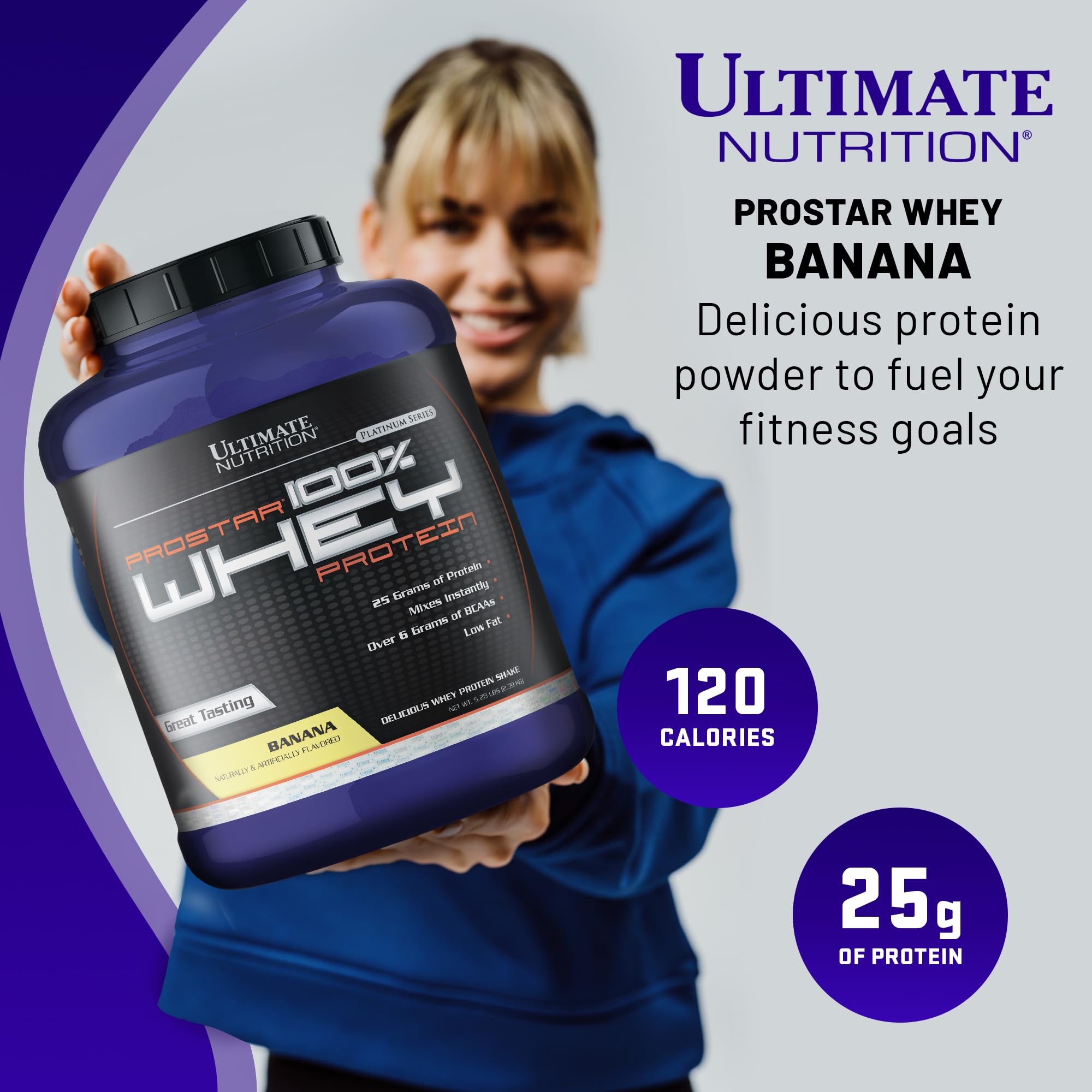 Ultimate Nutrition Prostar 100% Whey Protein Isolate Powder - Banana Flavor, 5.28 lbs | Low Carb, High Protein, Keto Friendly for Muscle Building & Recovery | Post-Workout Shake for Athletes & Fitness Enthusiasts