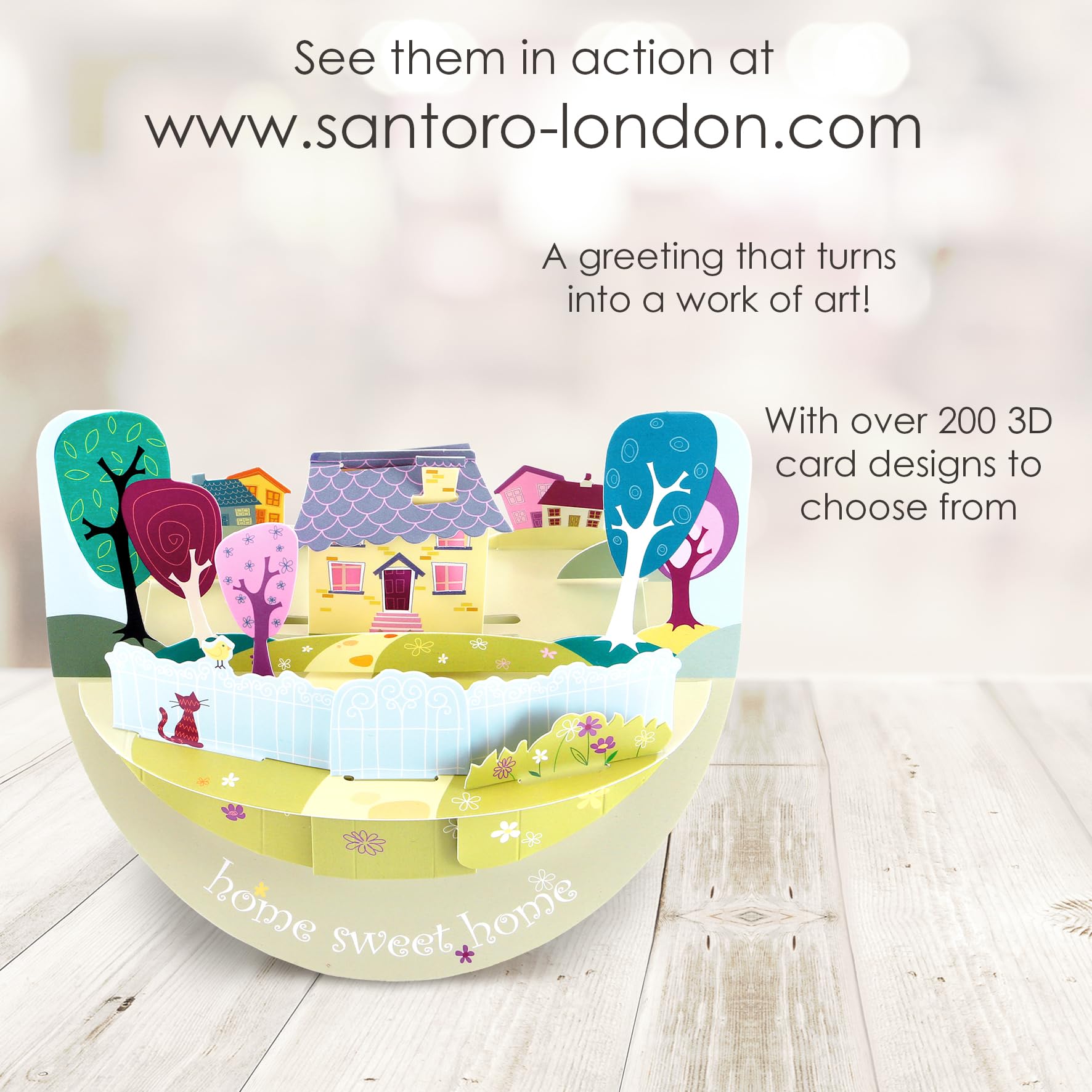 SANTORO Popnrock 3D Pop Up Greeting Card - Home Sweet Home - Housewarming Gift for New Home, Moving, Family | Good Luck & Congratulations Card | Perfect for Housewarming Parties & New Home Celebrations