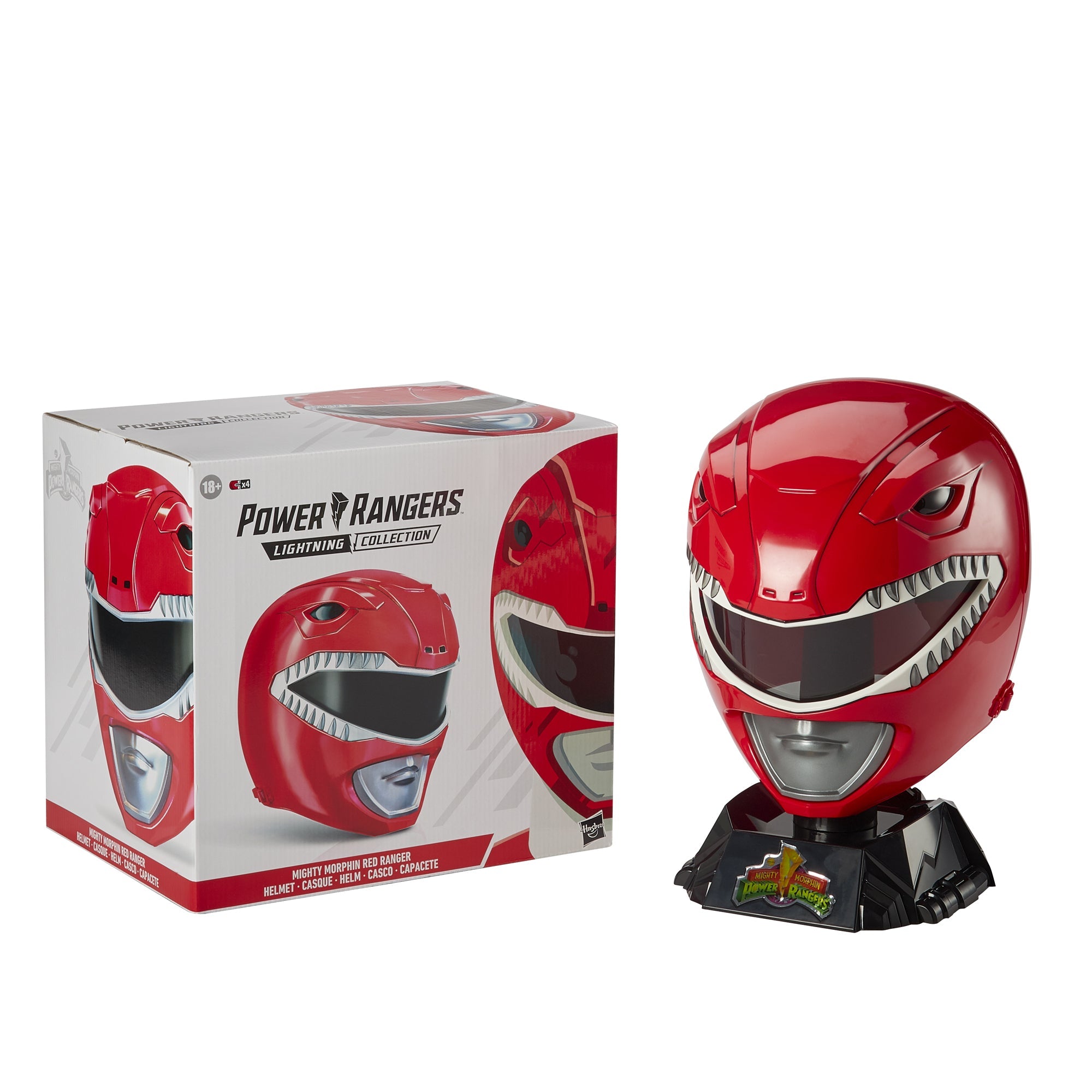 Power Rangers: Lightning Collection Mighty Morphin Red Ranger Helmet - Premium Collectible Cosplay & Display Piece for Fans & Halloween Costumes