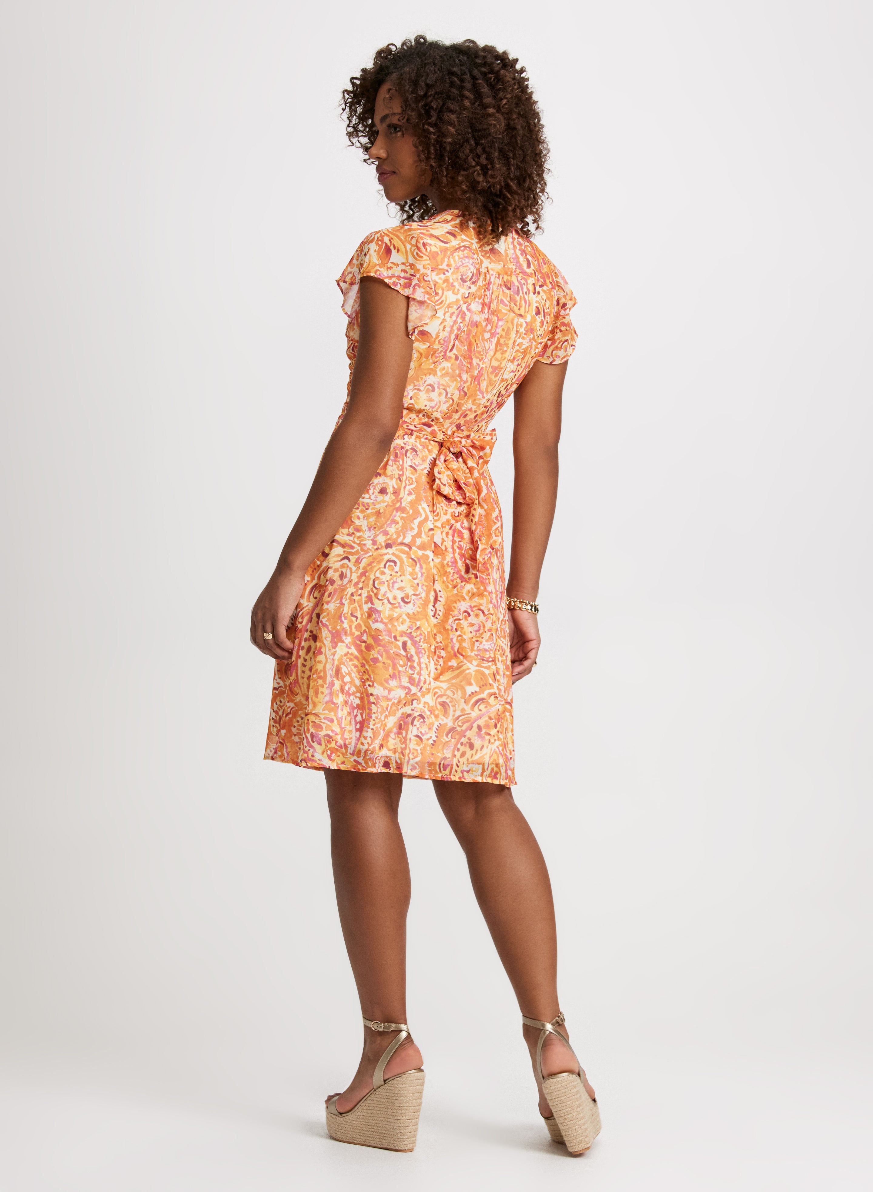 Elegant Floral Print Dress with Back Bow - Perfect for Weddings, Parties & Summer Outfits | Women's Fashion