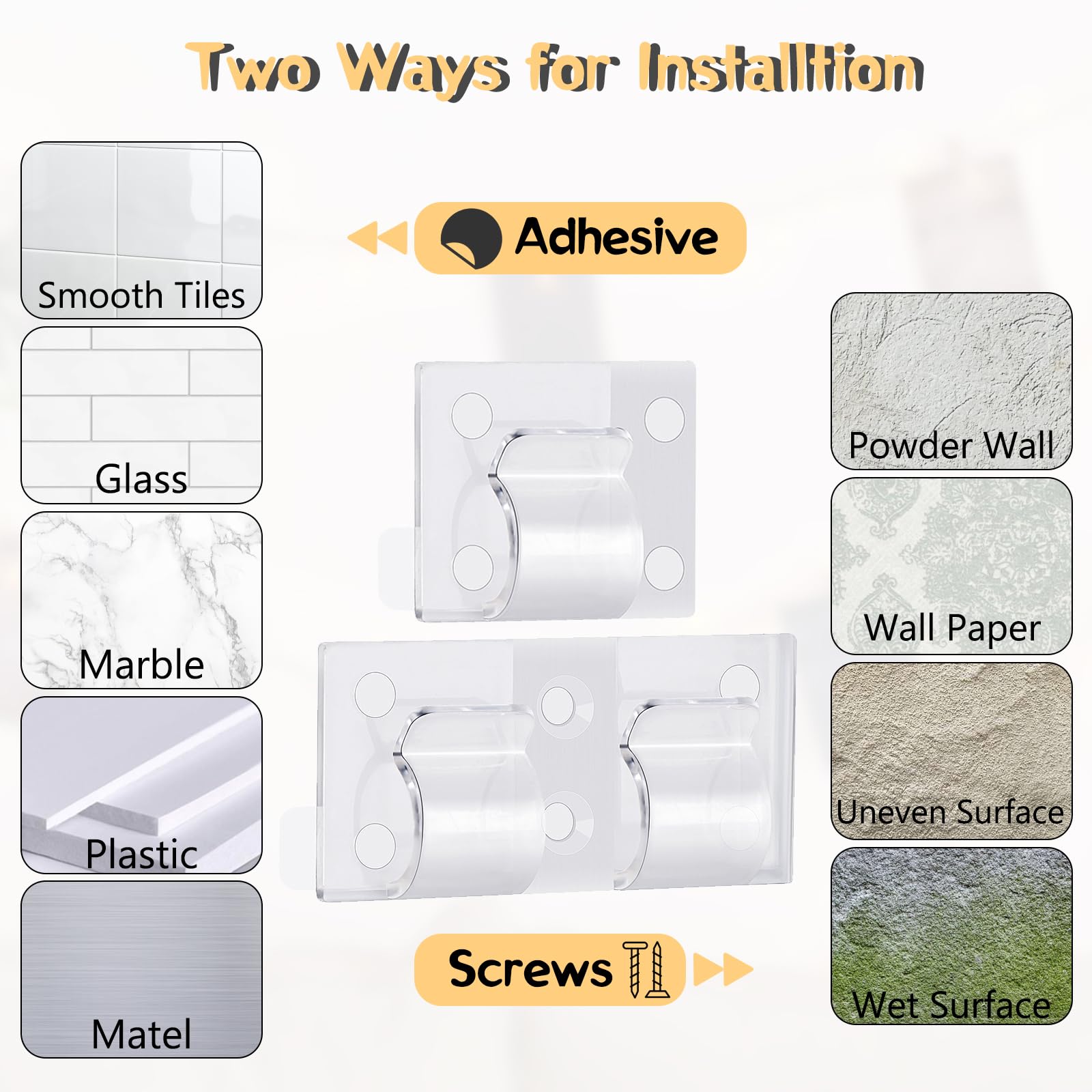 24 Pack Clear Adhesive Outdoor Light Hooks - Heavy Duty String Light Clips for Hanging Lights, Wire Cord Holder for Patio, Garden, Deck & Christmas Decorations - Weatherproof & Easy to Install