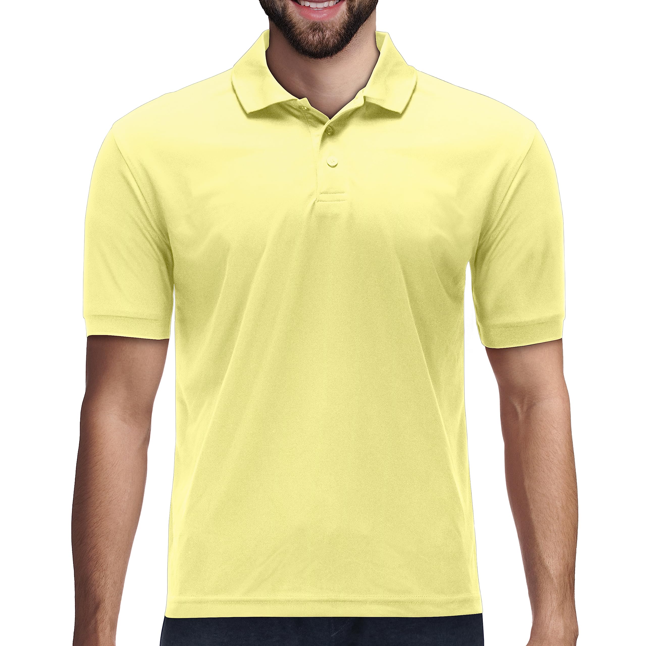 Premium Moisture-Wicking Men's Polo Shirts - Breathable & Quick-Dry Performance Tees for Golf, Work & Casual Wear