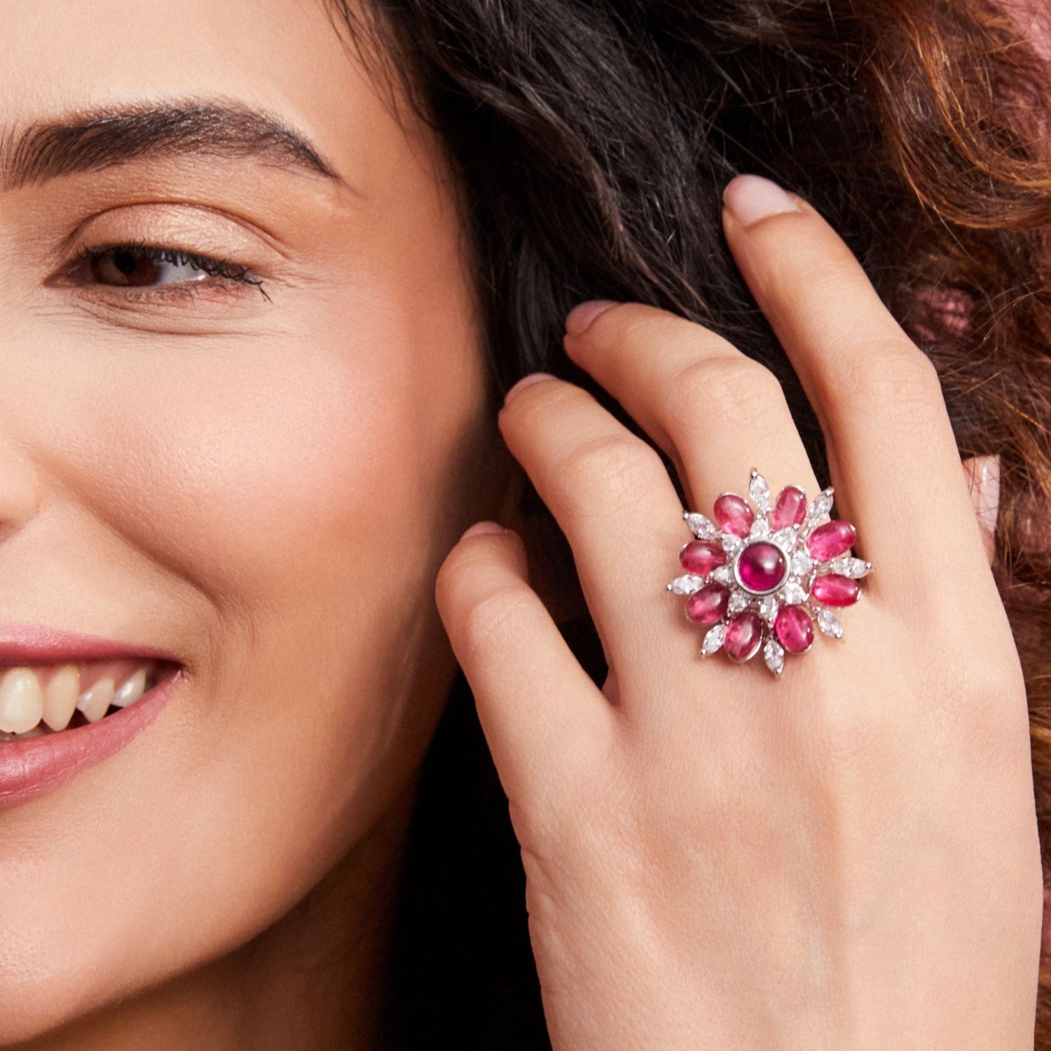 Quinn CZ Cocktail Ring - Elegant Cubic Zirconia Statement Ring for Women | Perfect for Parties, Weddings & Evening Events