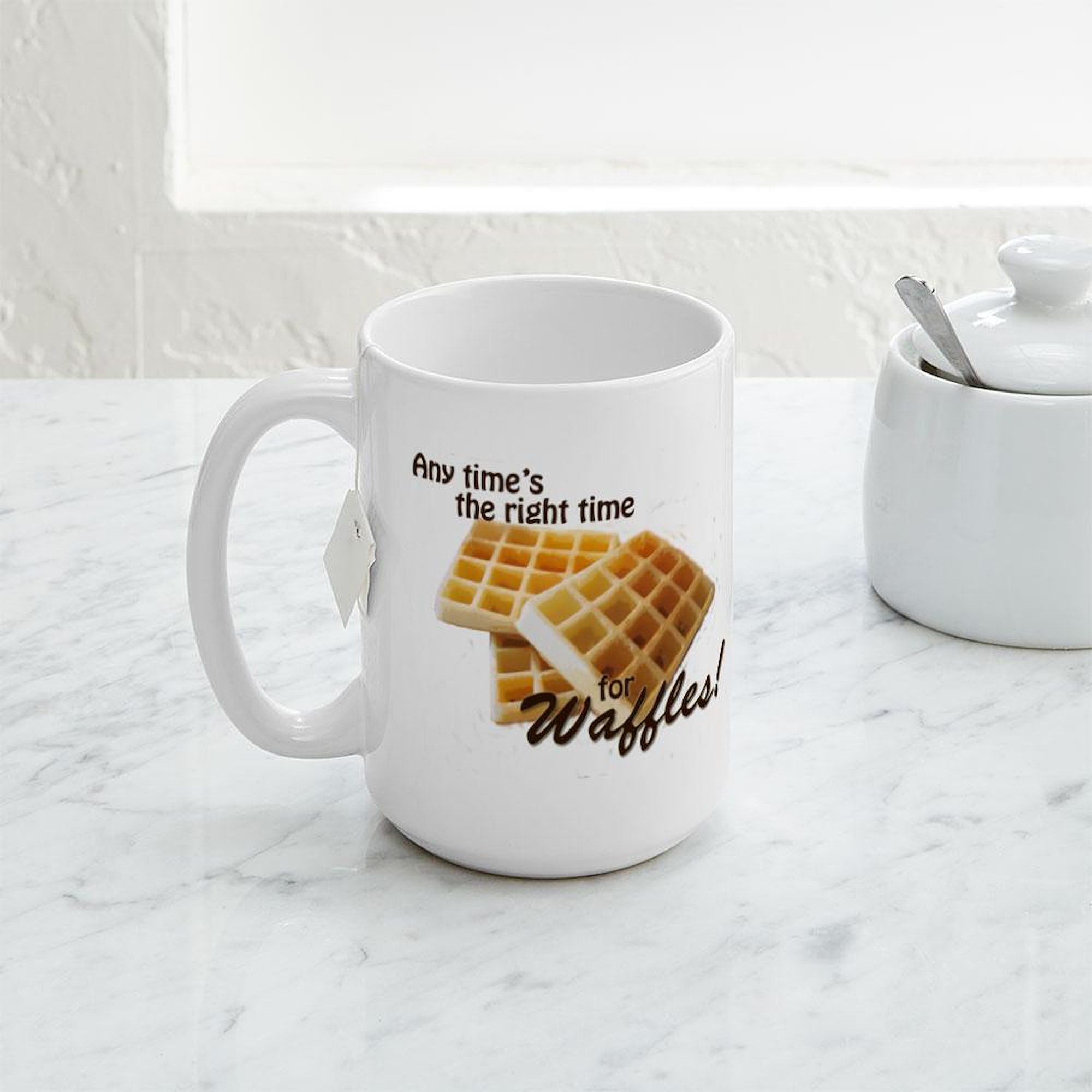 Premium 15 oz (444 ml) Ceramic Coffee Mug - Perfect for Waffles, Hot Drinks & Gifts | CafePress Large Mug for Home, Office & Breakfast
