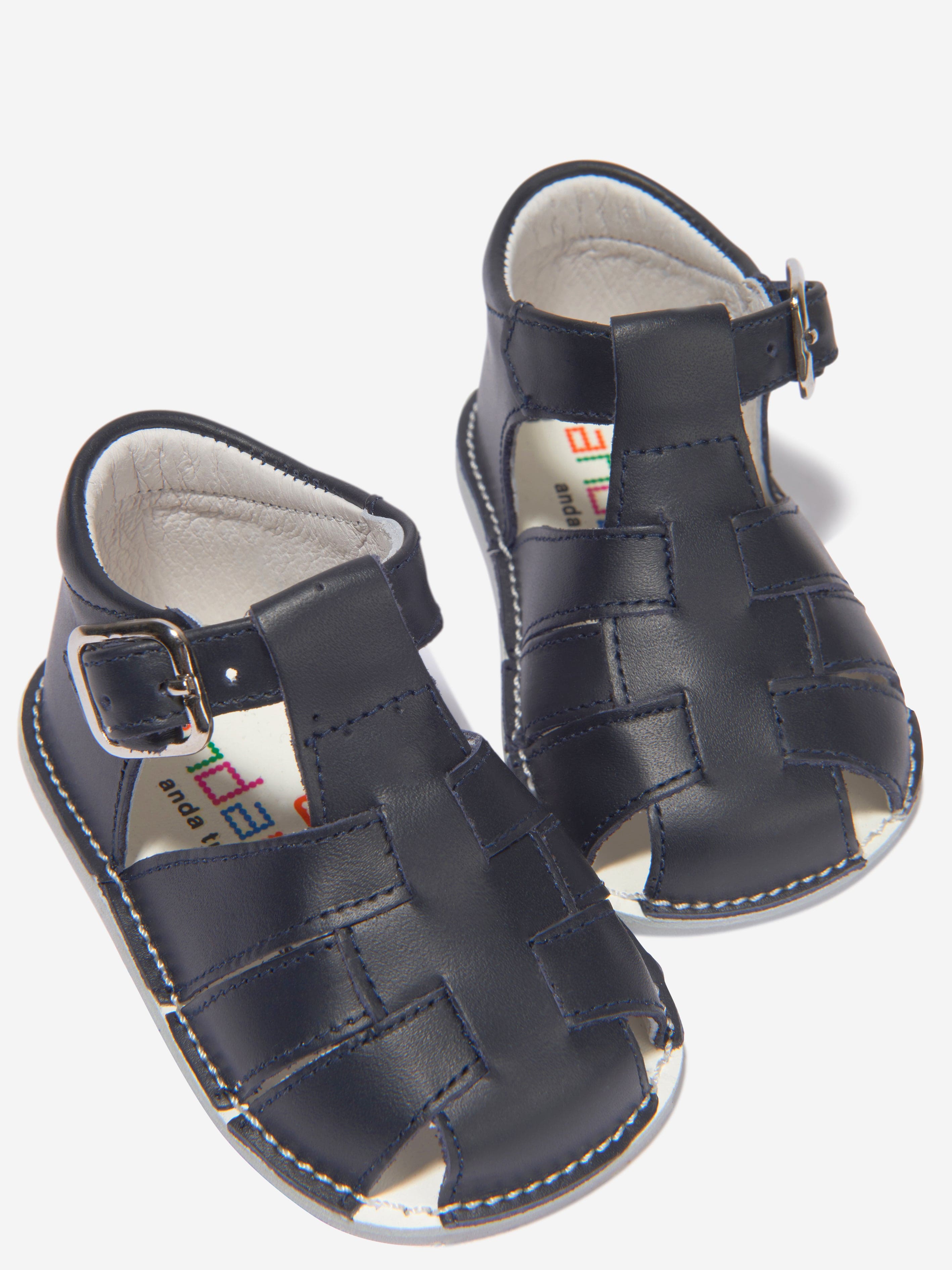 Andanines Baby Boys Leather Sandals - Soft & Comfortable Navy Blue Sandals for Toddlers | Perfect for Beach, Park & Summer Outings