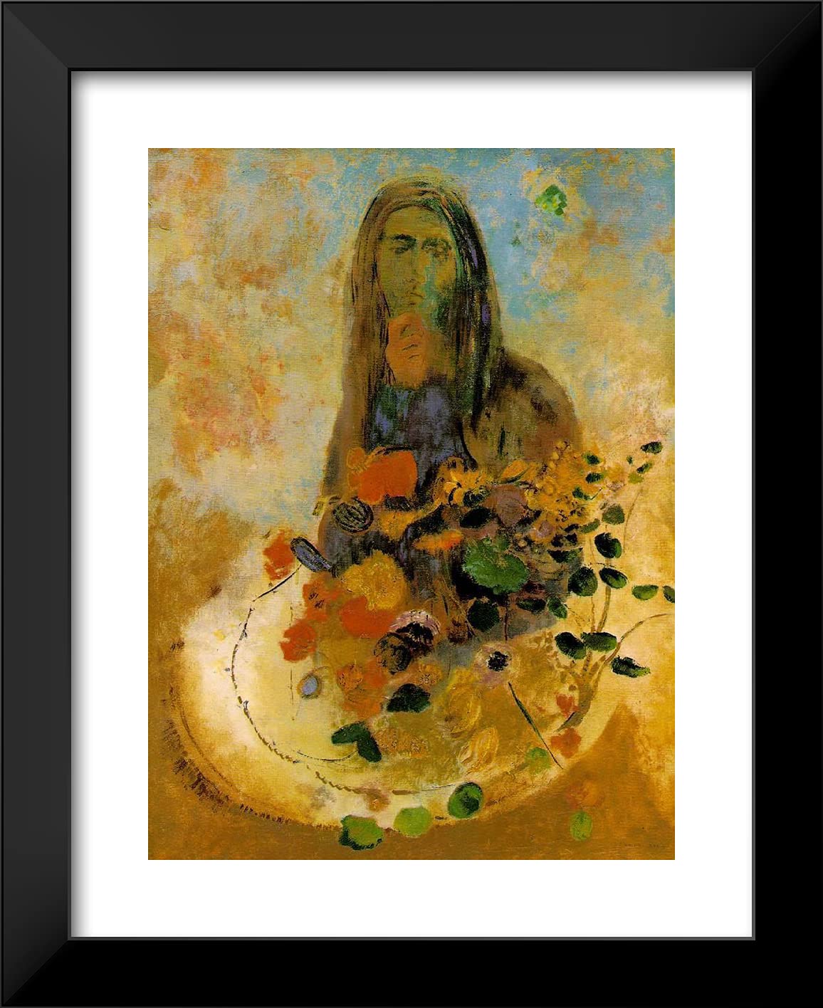 Odilon Redon 'Mystery' 20x24 Black Modern Framed Art Print - Wall Decor for Living Room, Bedroom & Office