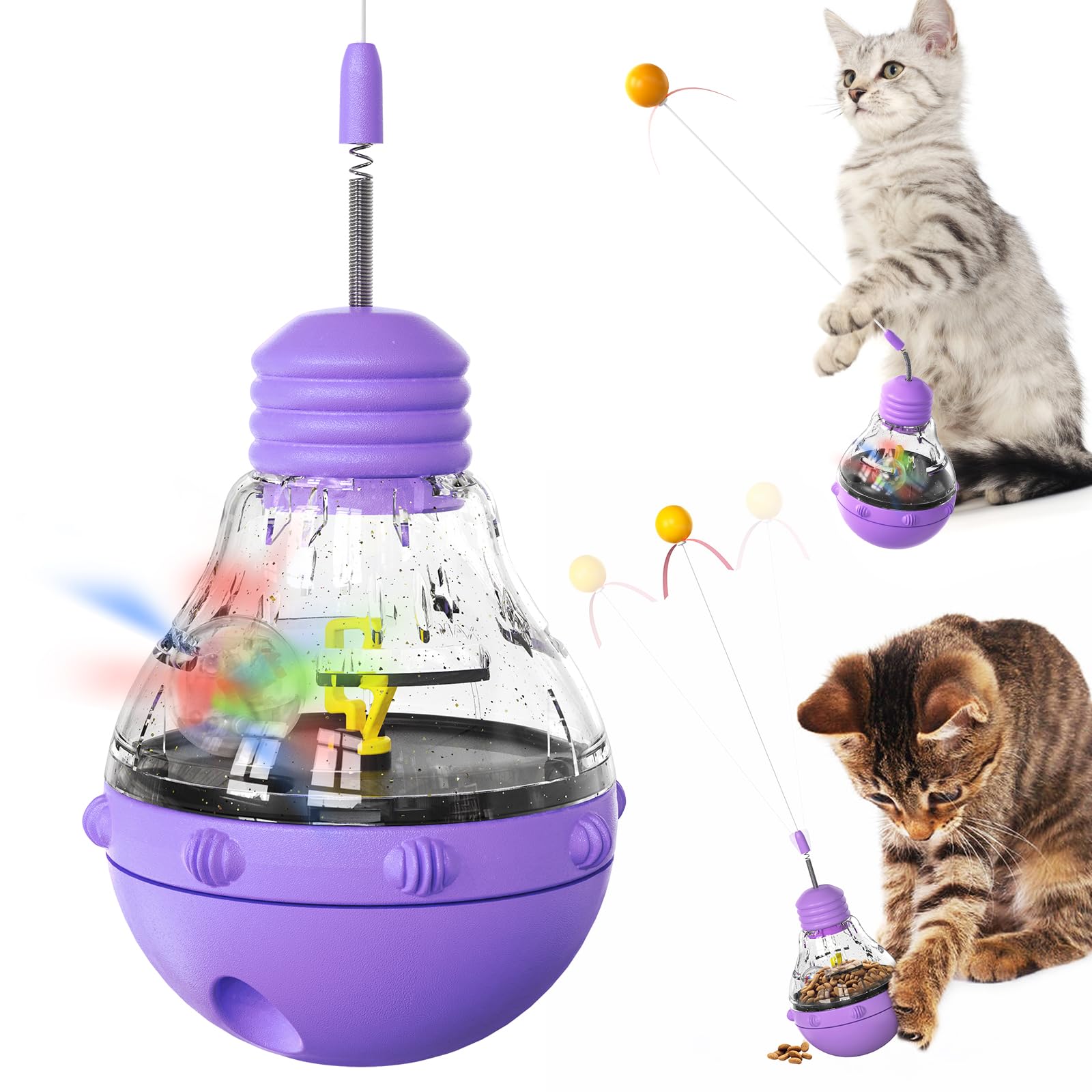 Interactive Cat Toys for Indoor Cats - Puzzle Feeder & Treat Dispenser - Best Boredom Buster for Playful Kittens - Perfect for Mental Stimulation & Fun Playtime