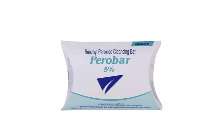 Perobar 5% Benzoyl Peroxide Acne Treatment Soap (Pack of 2) - Gentle Face Wash for Clear Skin | Ideal for Daily Use & Travel
