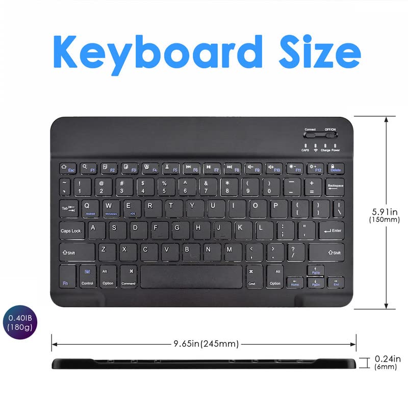 DETUOSI 10 inch Universal Wireless Keyboard - Ultra Thin (0.23