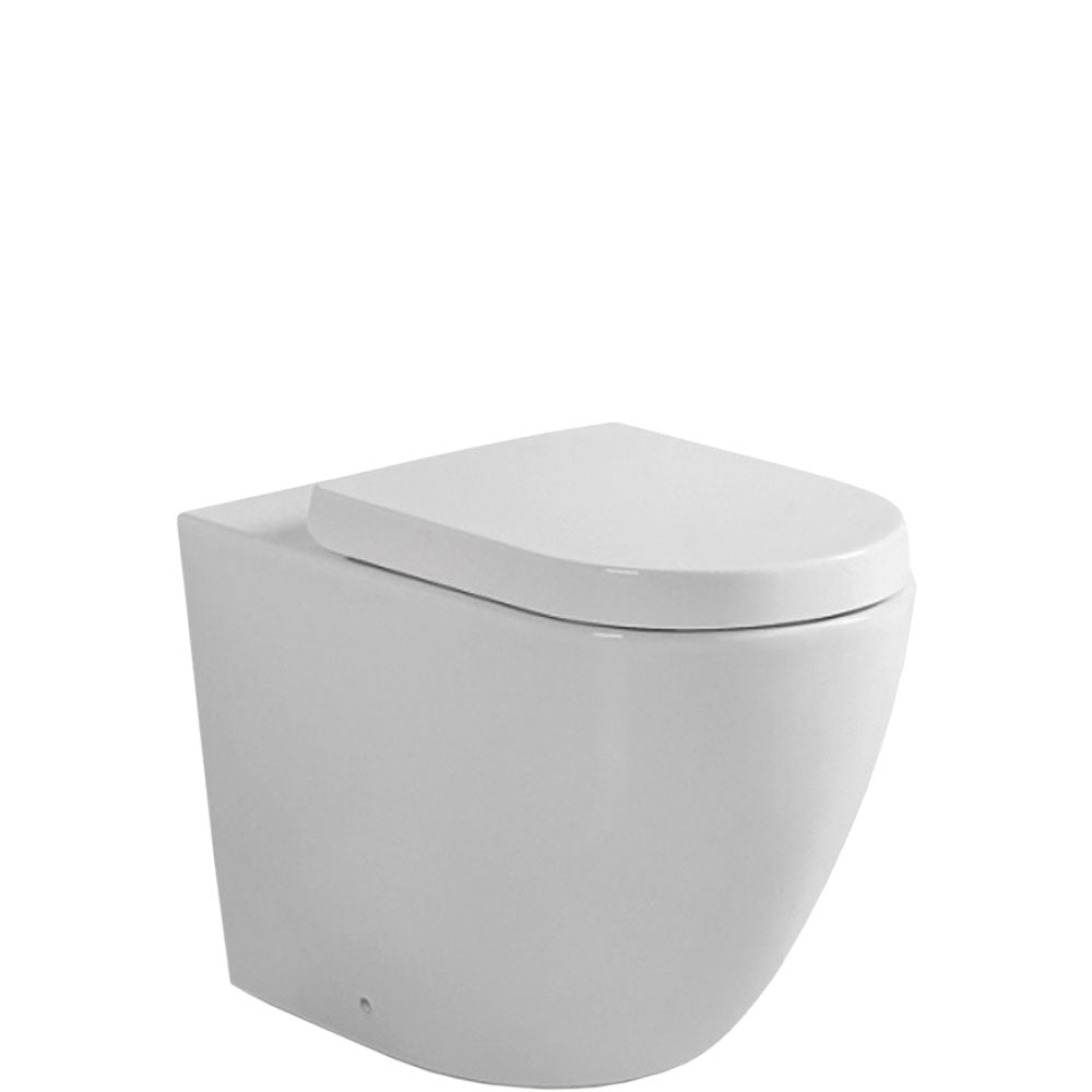 Fienza K002376 PS Koko Gloss White Wall-Mounted Toilet Suite - Modern Water-Saving Bathroom Fixture for Small Spaces & Contemporary Homes