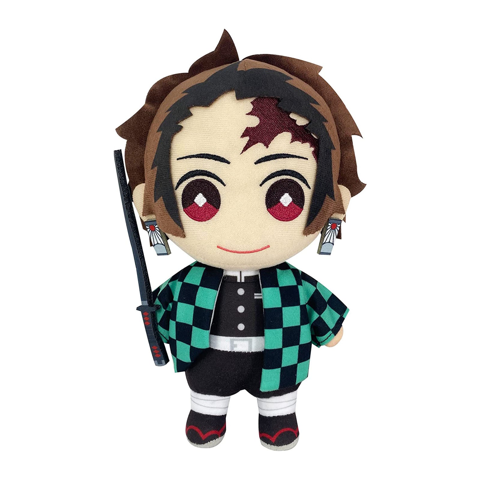 Demon Slayer Tanjiro Kamado 8 Inch Soft Plush Toy Figure - Anime Collectible Gift for Fans, Bedroom Decor & Cosplay Accessory