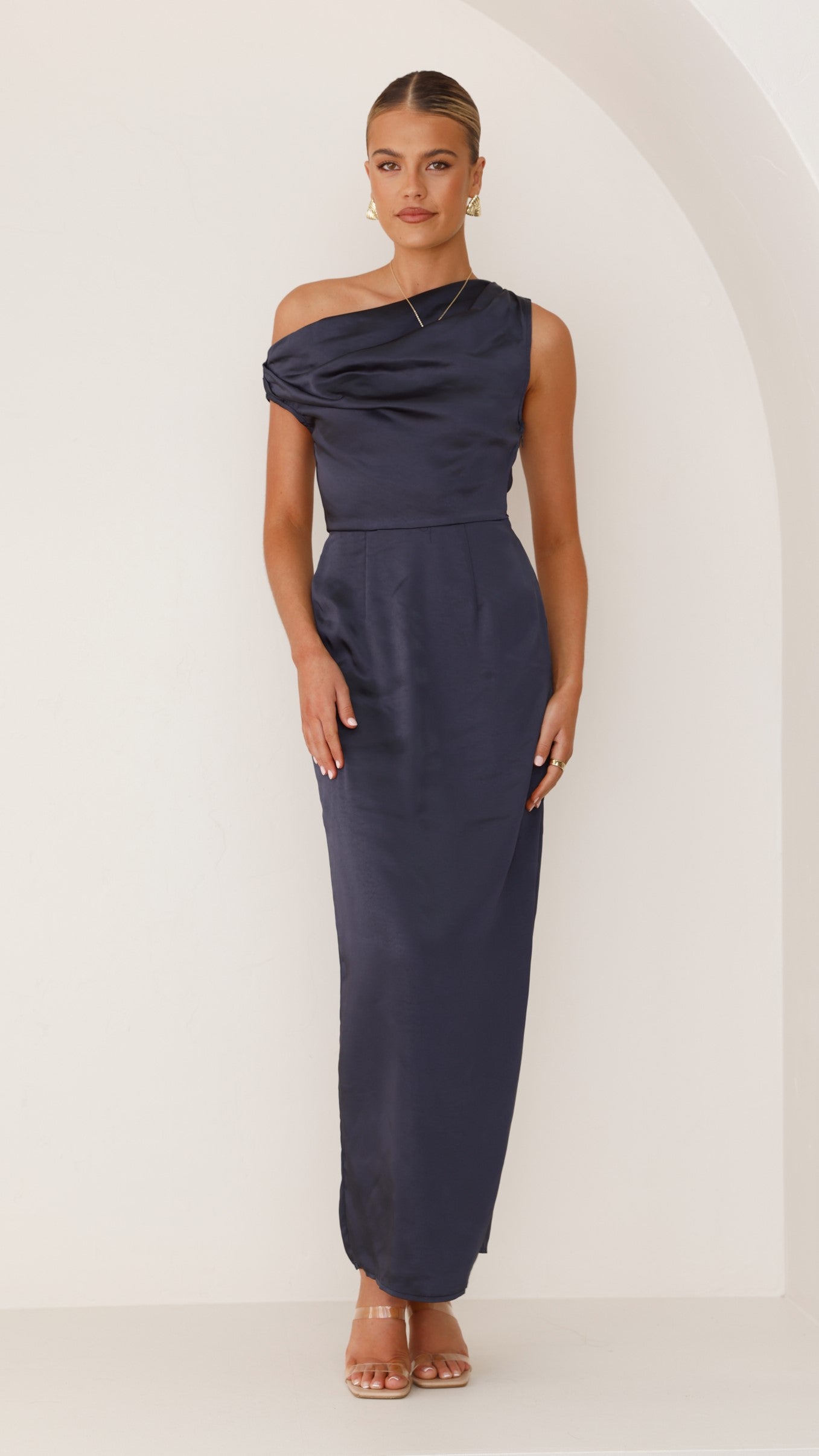 Harlowe Maxi Dress for Women - Navy Blue Long Flowy Summer Dress - Perfect for Beach, Vacation, and Casual Outings
