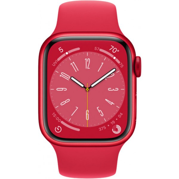 Apple Watch Series 8 (GPS) 45mm Red Aluminum Case with Red Sport Band - M/S Size (MNUR3LL/A) | Fitness Tracker, Heart Rate Monitor & Smartwatch for Running, Swimming & Daily Use