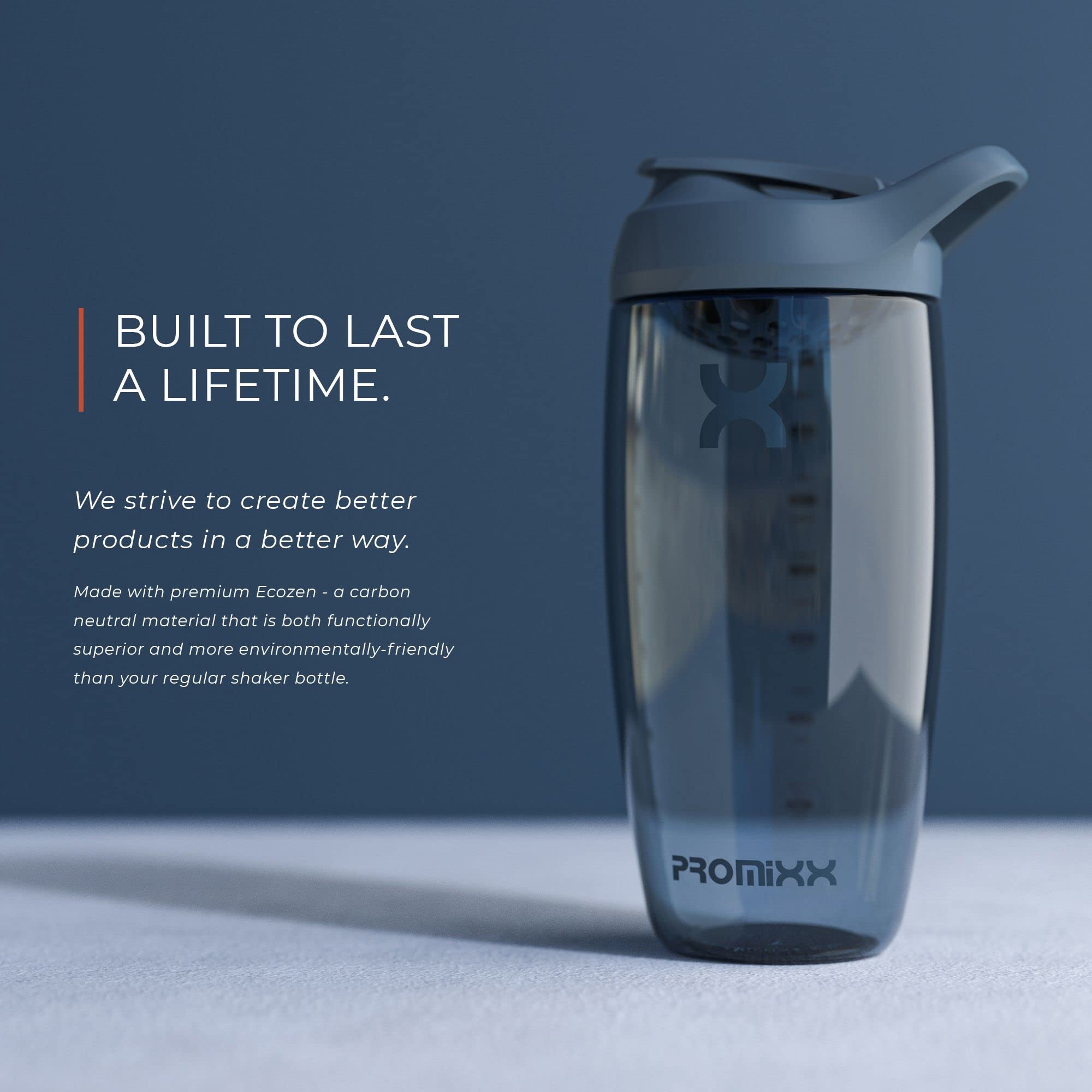 Promixx PURSUIT Protein Shaker Bottle - Premium BPA-Free Sports Water Bottle for Protein Powder, Pre-Workout & Supplement Mixing - Leakproof & Easy Clean Shaker Cup - Ideal for Gym, Workout & Fitness Enthusiasts