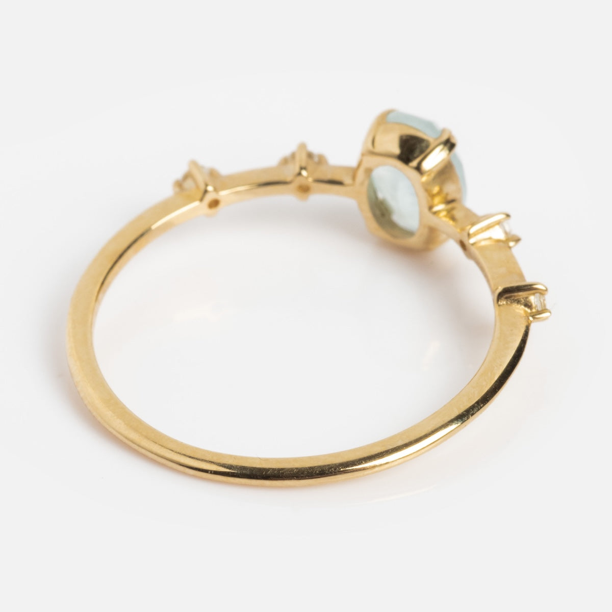Solid Gold 2025 March Birthstone Ring - Classic Aquamarine Statement Jewelry for Women | Perfect Gift for Birthday, Anniversary & Special Occasions