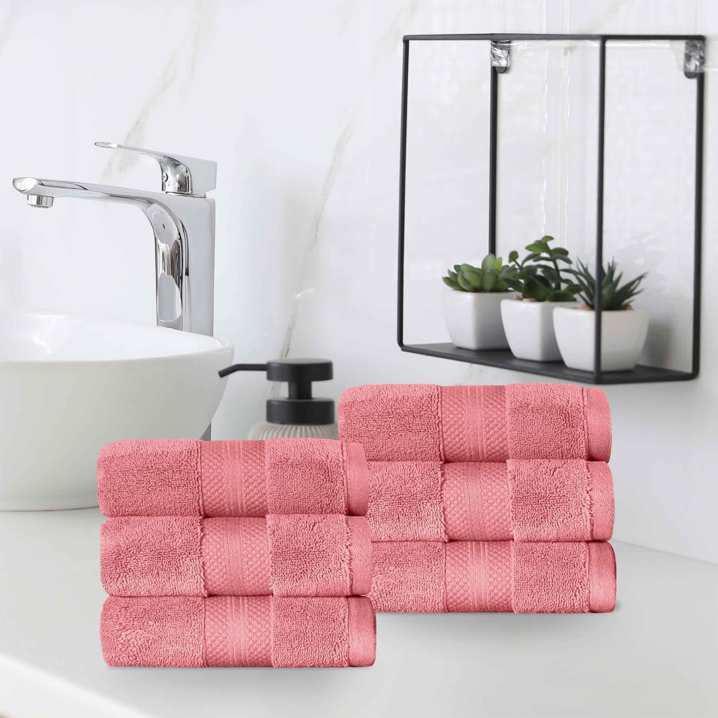 Premium 6-Piece Turkish Cotton Hand Towel Set - Ultra Soft, Highly Absorbent & Quick-Drying - Perfect for Bathroom, Kitchen, Gym & Spa Use