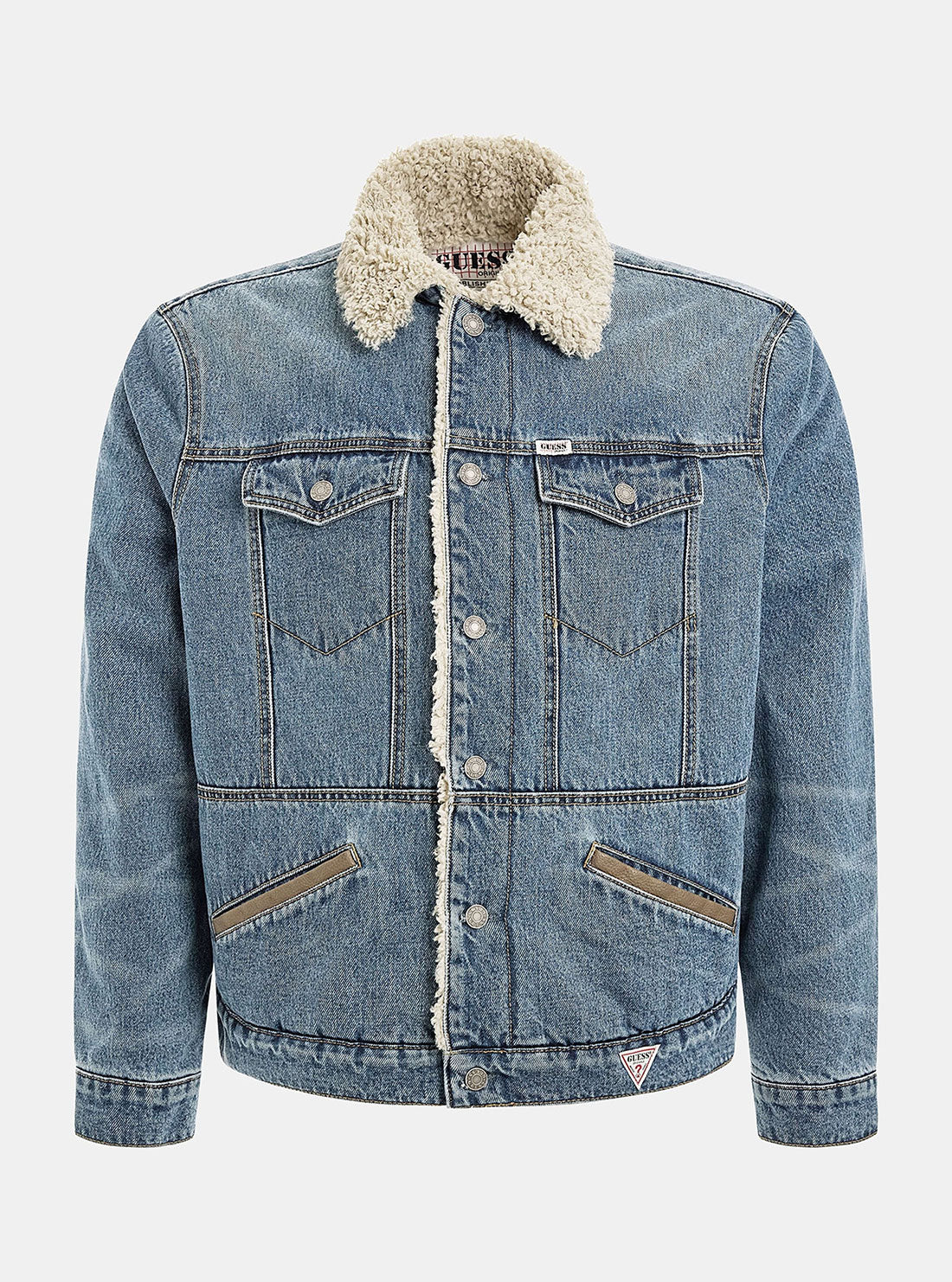 Guess Originals Vintage Blue Denim Jacket for Men - Classic Retro Denim Coat for Casual Wear, Street Style & Everyday Outfits