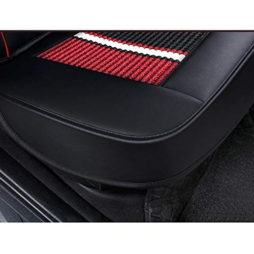 Premium 3D Surround Universal PU Leather & Ice Silk Car Seat Cover Set - 5-Seat Full Coverage with Airbag Compatibility (Includes Headrest & Lumbar Pillows) for Enhanced Comfort & Style in Sedans, SUVs, and Trucks