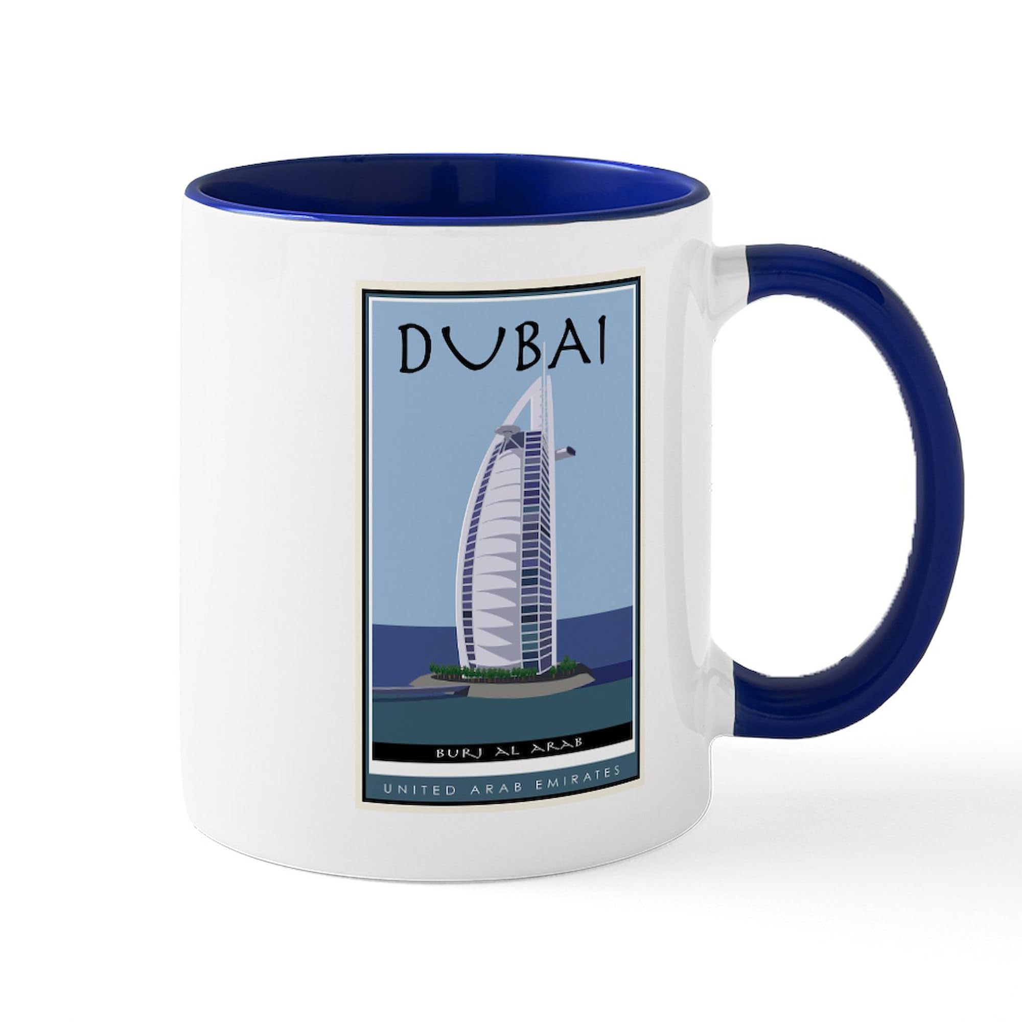 Premium 11 oz (325 ml) Ceramic Coffee Mug - Dubai Themed Travel Souvenir & Gift for Coffee Lovers - Perfect for Home, Office & Vacation Memories