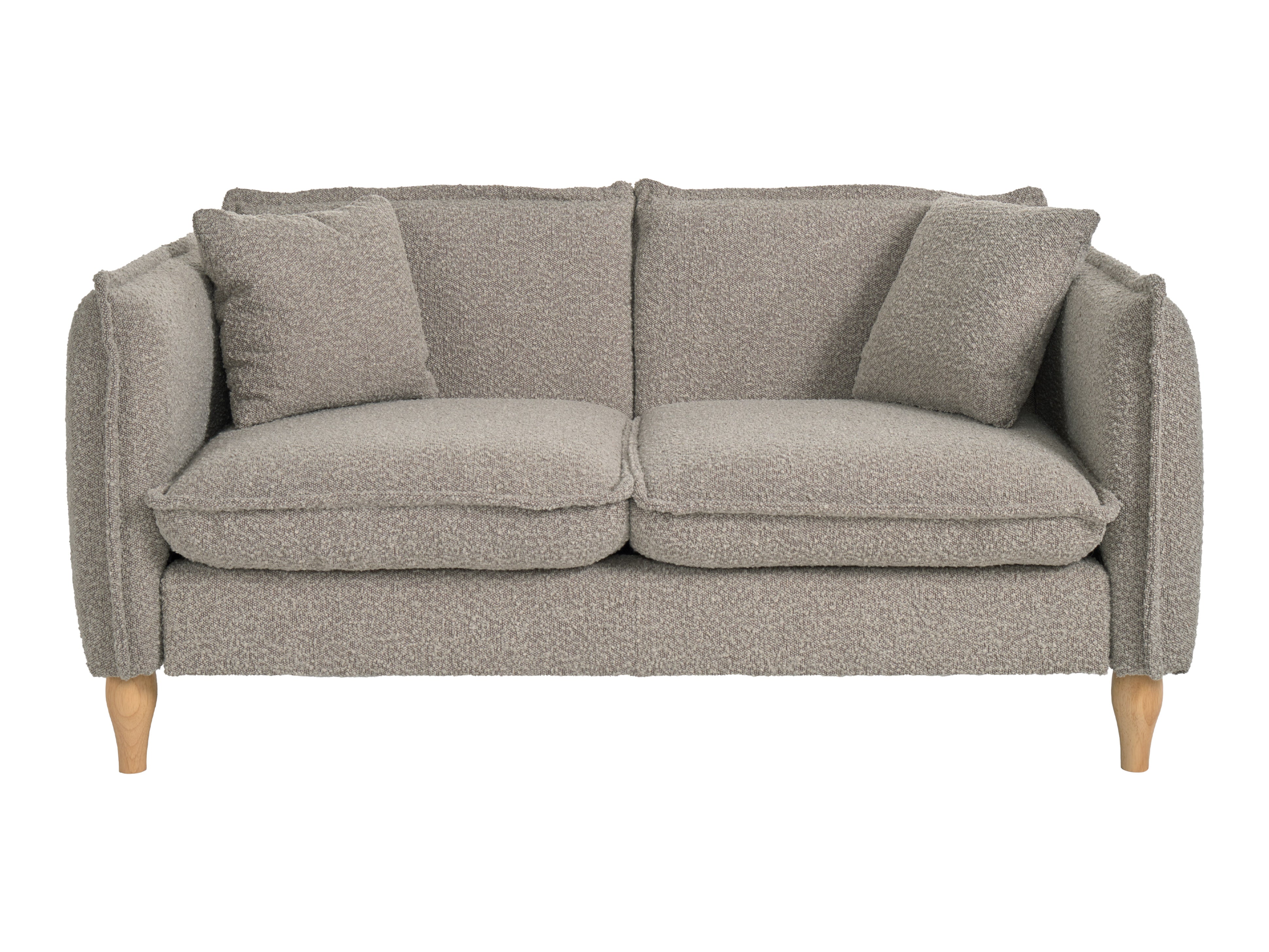 Light Gray Boucle Loveseat - Modern Small Sofa for Living Room, Bedroom & Office - Comfortable 2-Seater Couch with Soft Fabric - Perfect for Apartments, Dorms and Cozy Spaces
