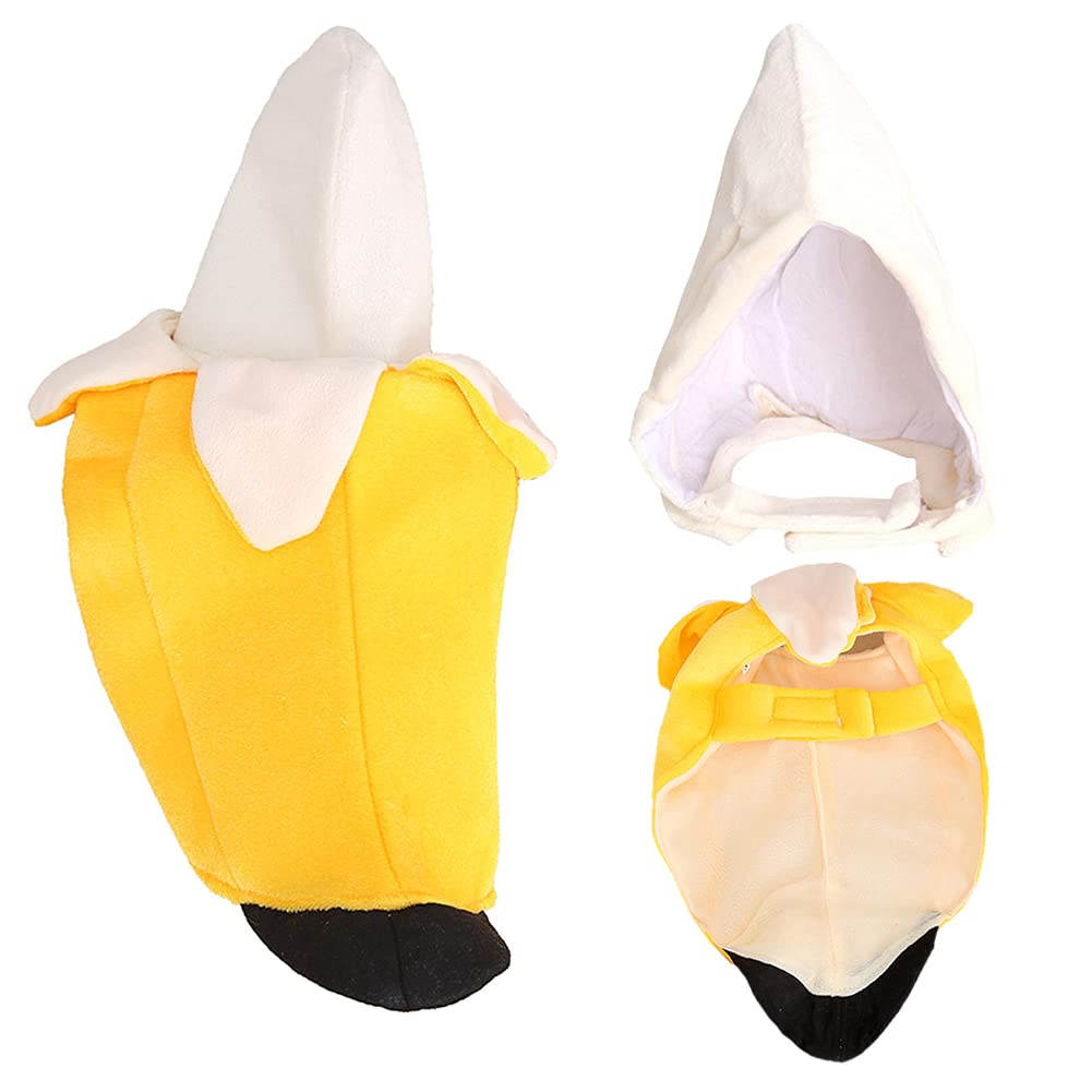 Banana Dog Costume - Funny Halloween Pet Outfit, Fruit-Shaped Banana Jumpsuit for Small Medium Large Dogs | Perfect for Halloween Parties, Pet Parades & Photo Shoots - Dress Your Pup in This Adorable Banana Costume