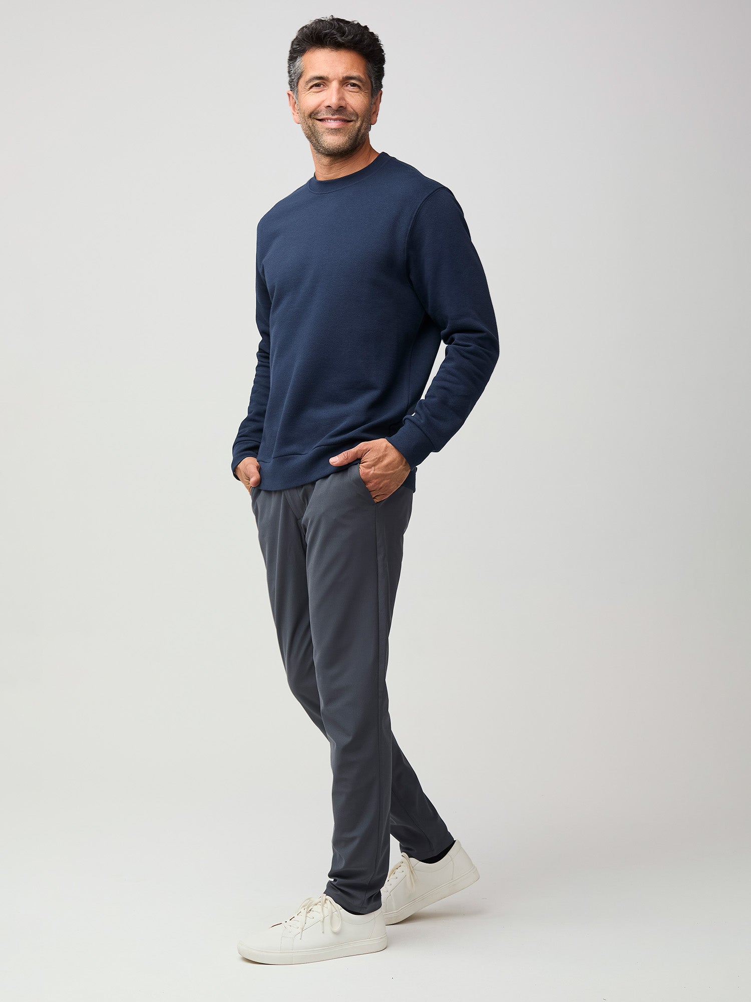 Dark Navy Crewneck Sweatshirt for Men & Women | Comfortable Casual Pullover | Perfect for Everyday Wear, Gym & Lounge