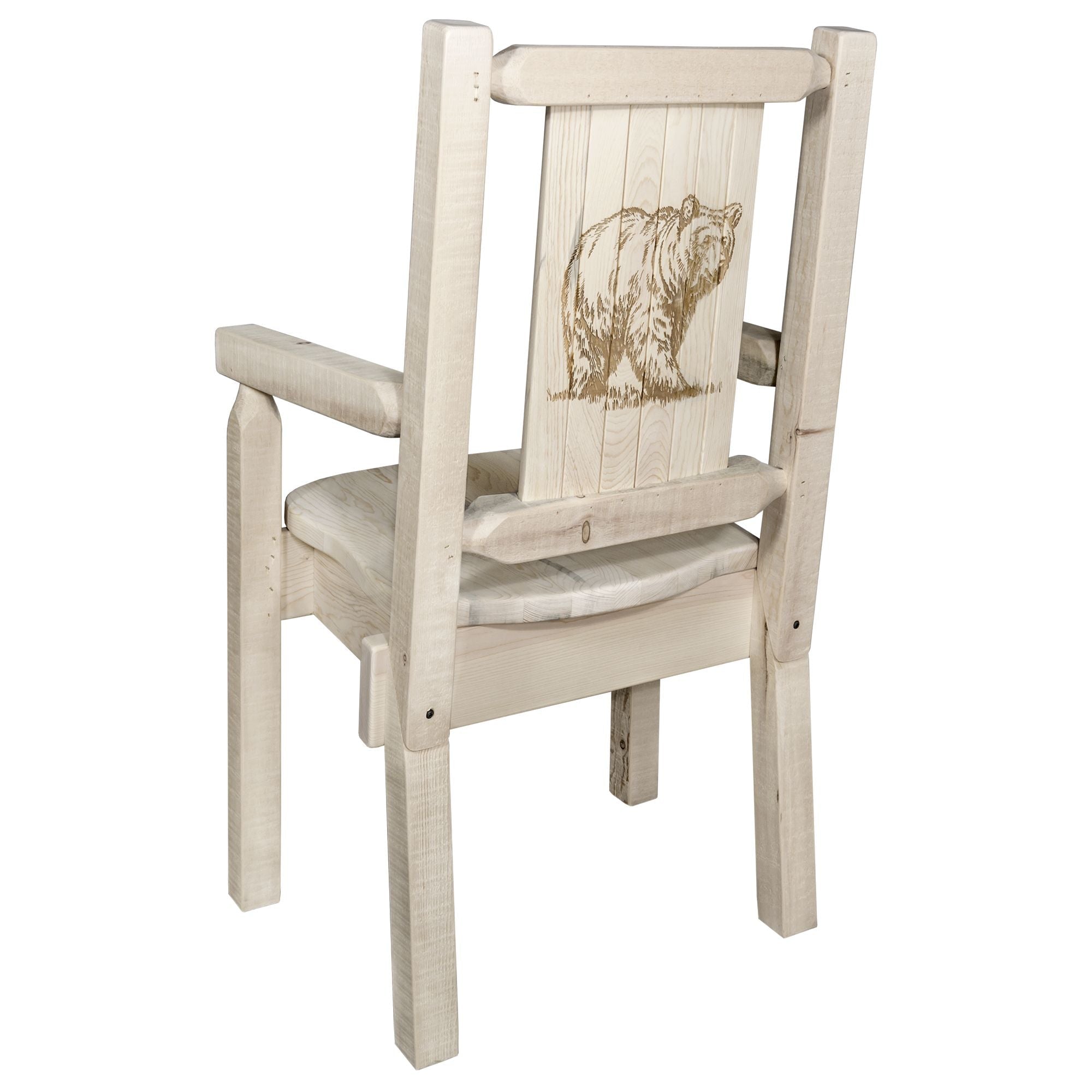 Premium Homestead Captain's Chair with Laser Engraved Design - Durable Wooden Dining Chair for Kitchen, Office & Outdoor Patio Use