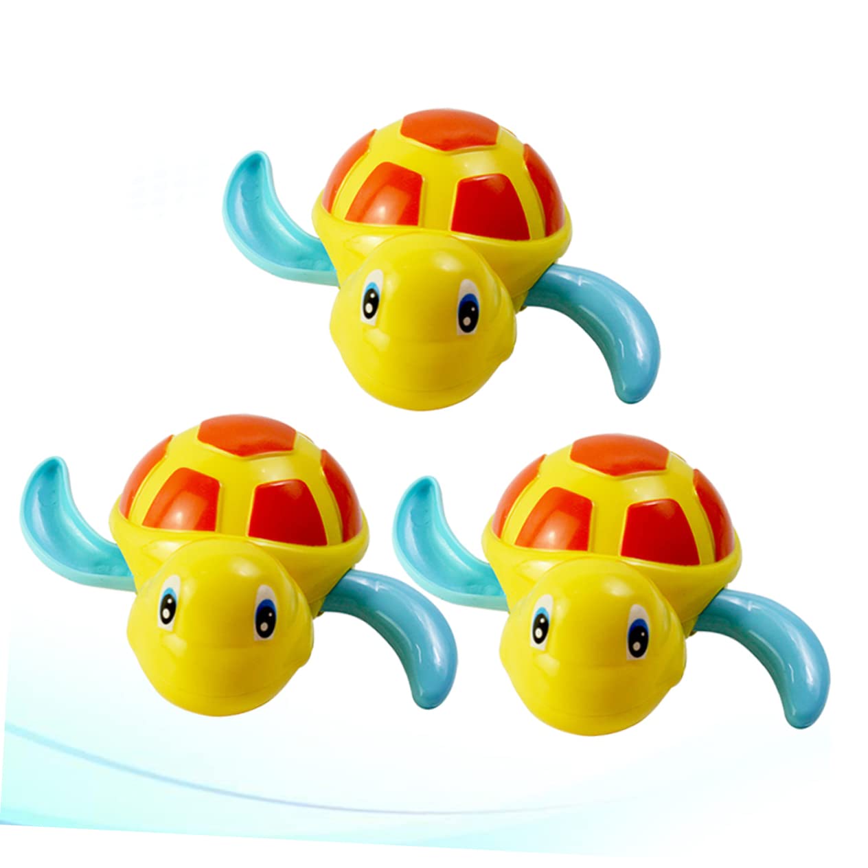 LALADEFIEE 3 Pack Wind-Up Turtle Bath Toys - Cute Swimming Pool Floaties for Kids, Fun Bathtub & Pool Animal Toys (Yellow) | Perfect for Toddler Bath Time, Summer Pool Parties & Sensory Play