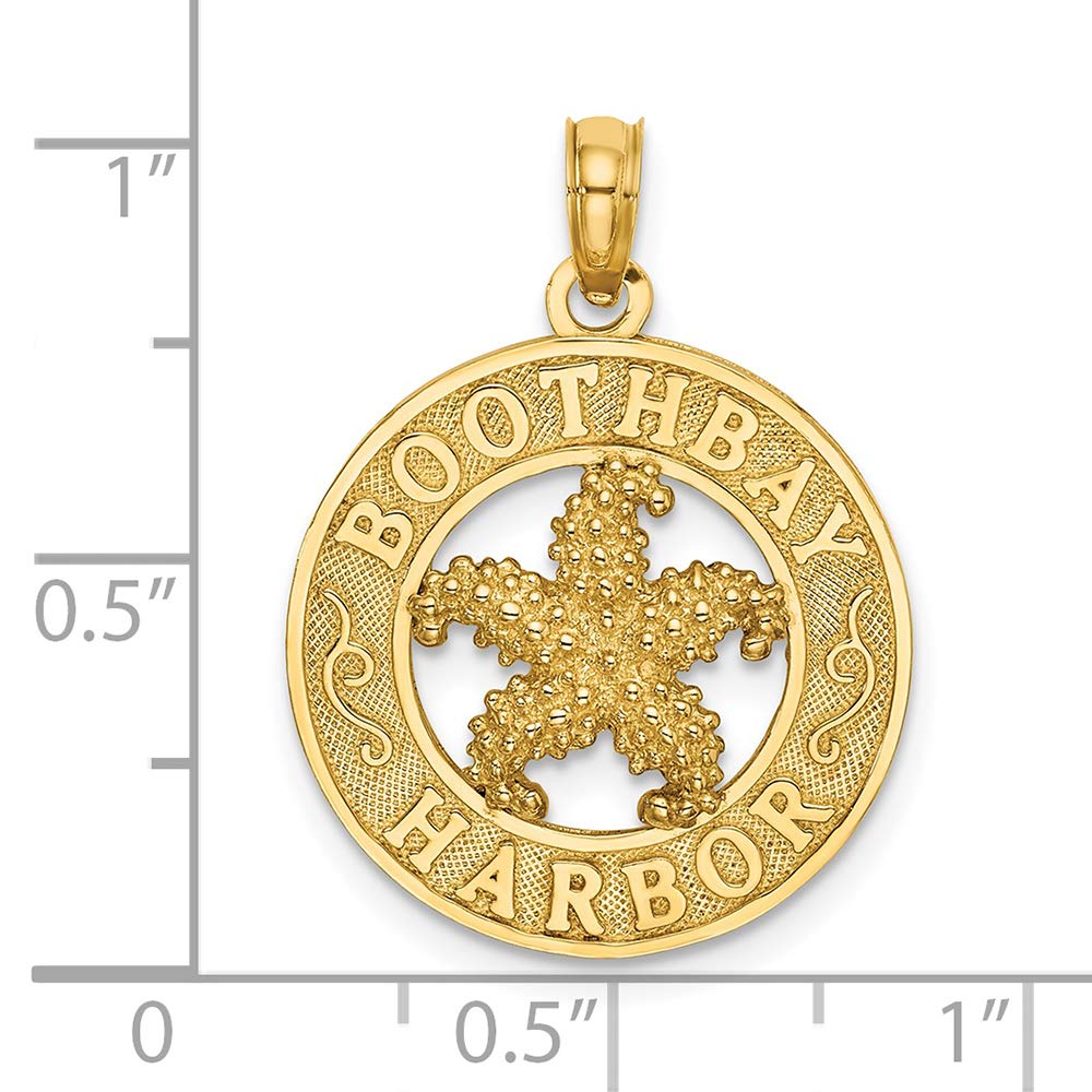 FJC Finejewelers 14k Yellow Gold Round Frame Pendant with Starfish Charm - Perfect for Beach Vacations, Summer Outfits & Coastal Jewelry Collections