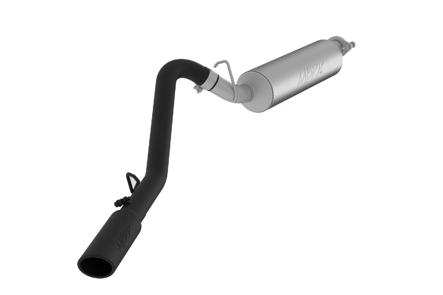 2000-2006 Jeep Wrangler TJ MBRP 2.5 Inch Cat-Back Exhaust System - Single Exit Black Coated Performance Exhaust for Off-Road & Street Driving