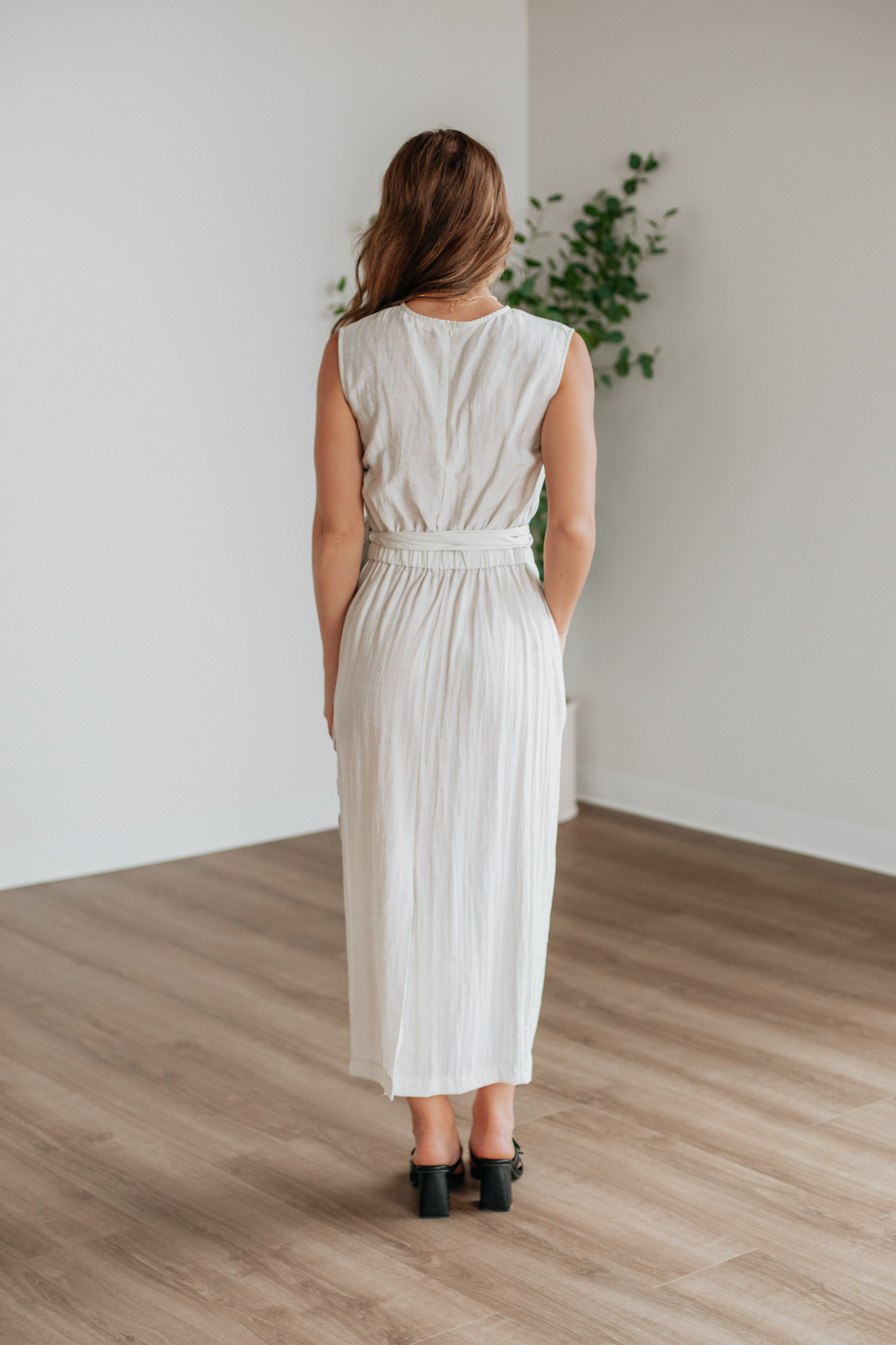 Nadine Women's Linen Summer Dress - Breathable Casual Maxi Dress for Beach, Vacation & Everyday Wear