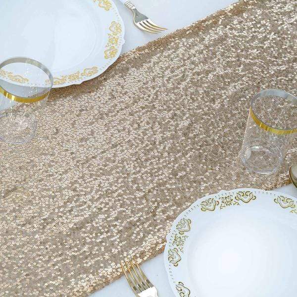 12x108 Inch Silver Sequin Table Runner for Wedding Decorations - Elegant Party, Banquet, and Holiday Table Decor