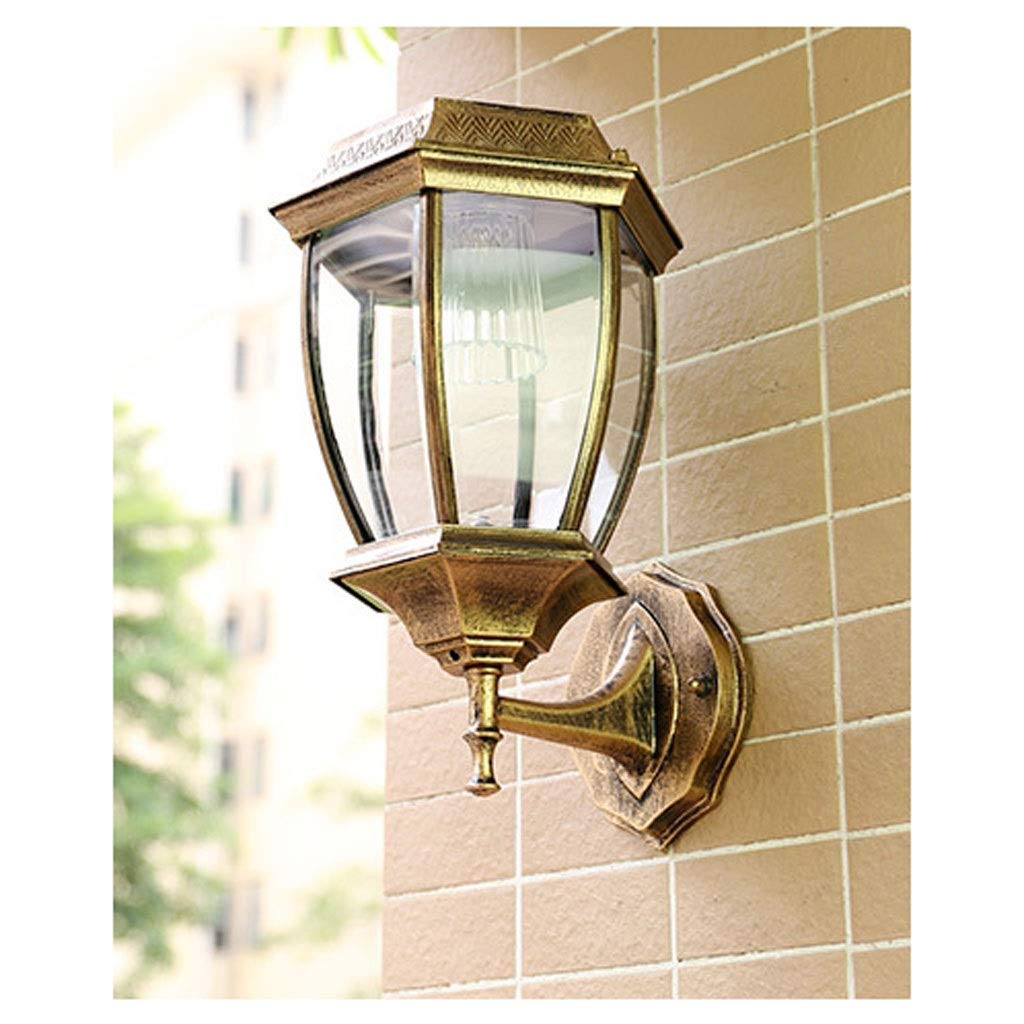 Solar Wall Lantern Outdoor - Waterproof Bronze Exterior Wall Light for Porch, Patio, Yard - Energy Efficient LED Wall Lamp with Dusk to Dawn Sensor - Perfect for Front Door, Garden, Pathway Lighting (Small Size)