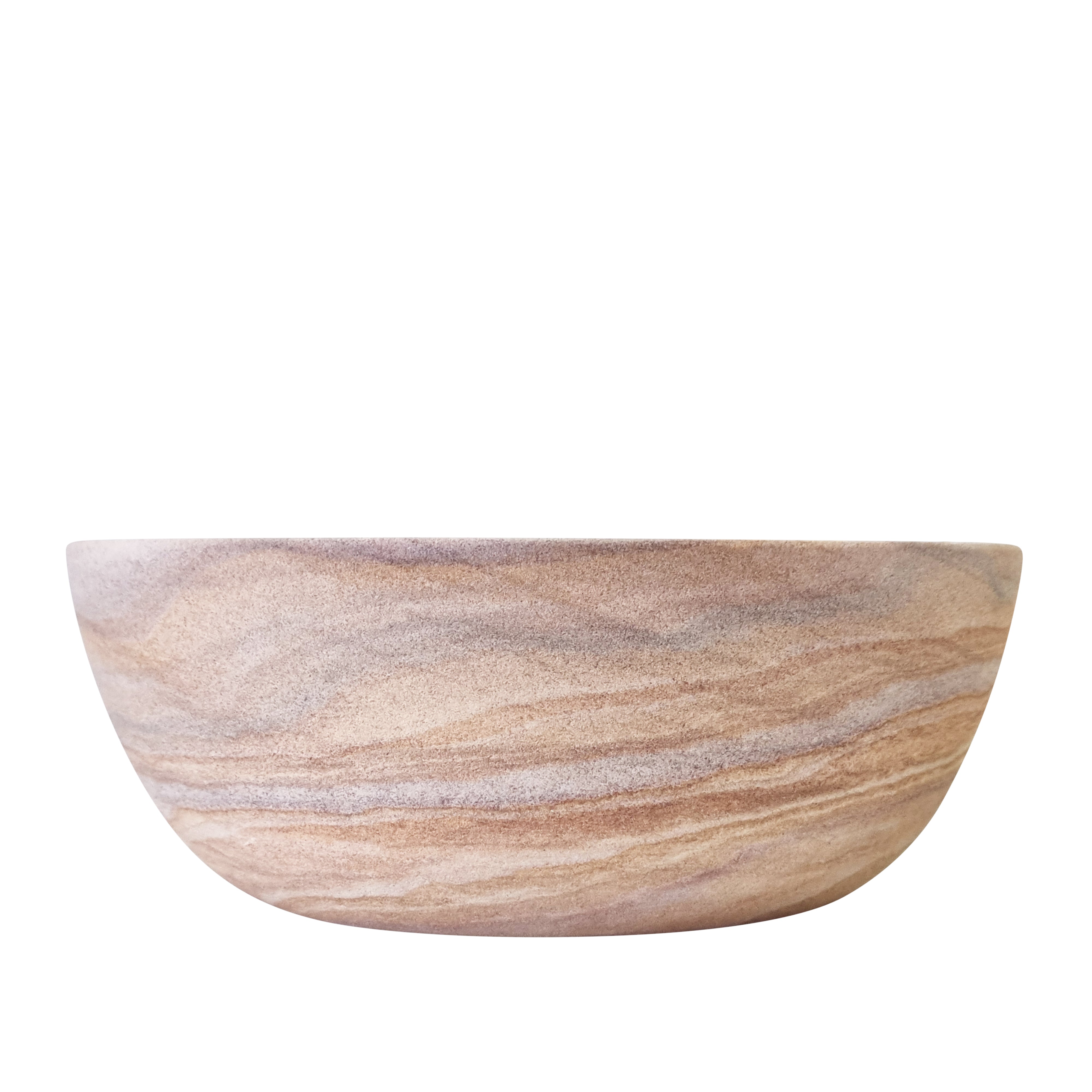 Rainbow Sandstone Riley Bowl - 20x20x7.5cm Handcrafted Stone Serving Bowl for Salads, Fruits & Snacks | Perfect for Kitchen, Dining Table & Party Serving