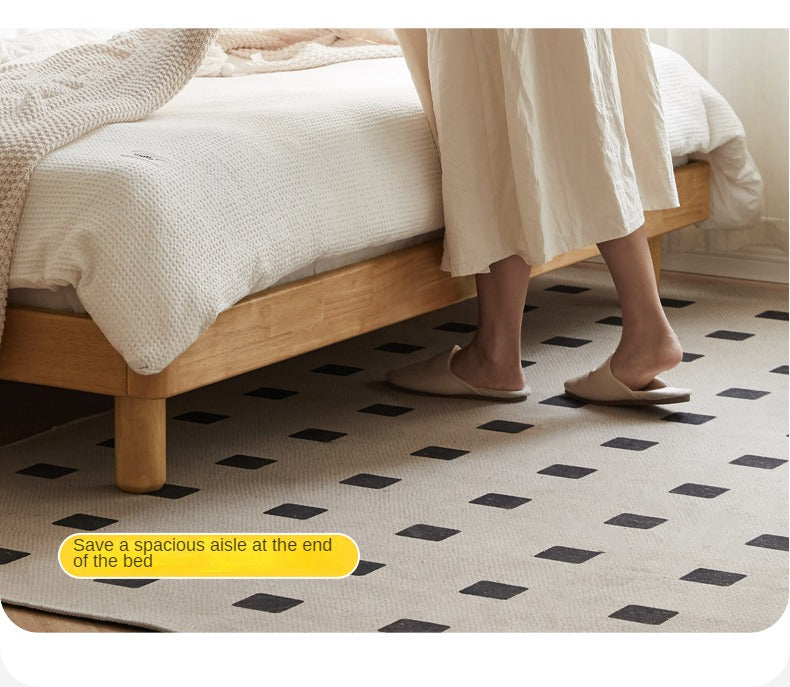 Pine Solid Wood Minimalist Platform Bed - No Headboard - Modern Scandinavian Style Bed Frame for Small Spaces - Perfect for Apartments, Dorms & Tiny Homes